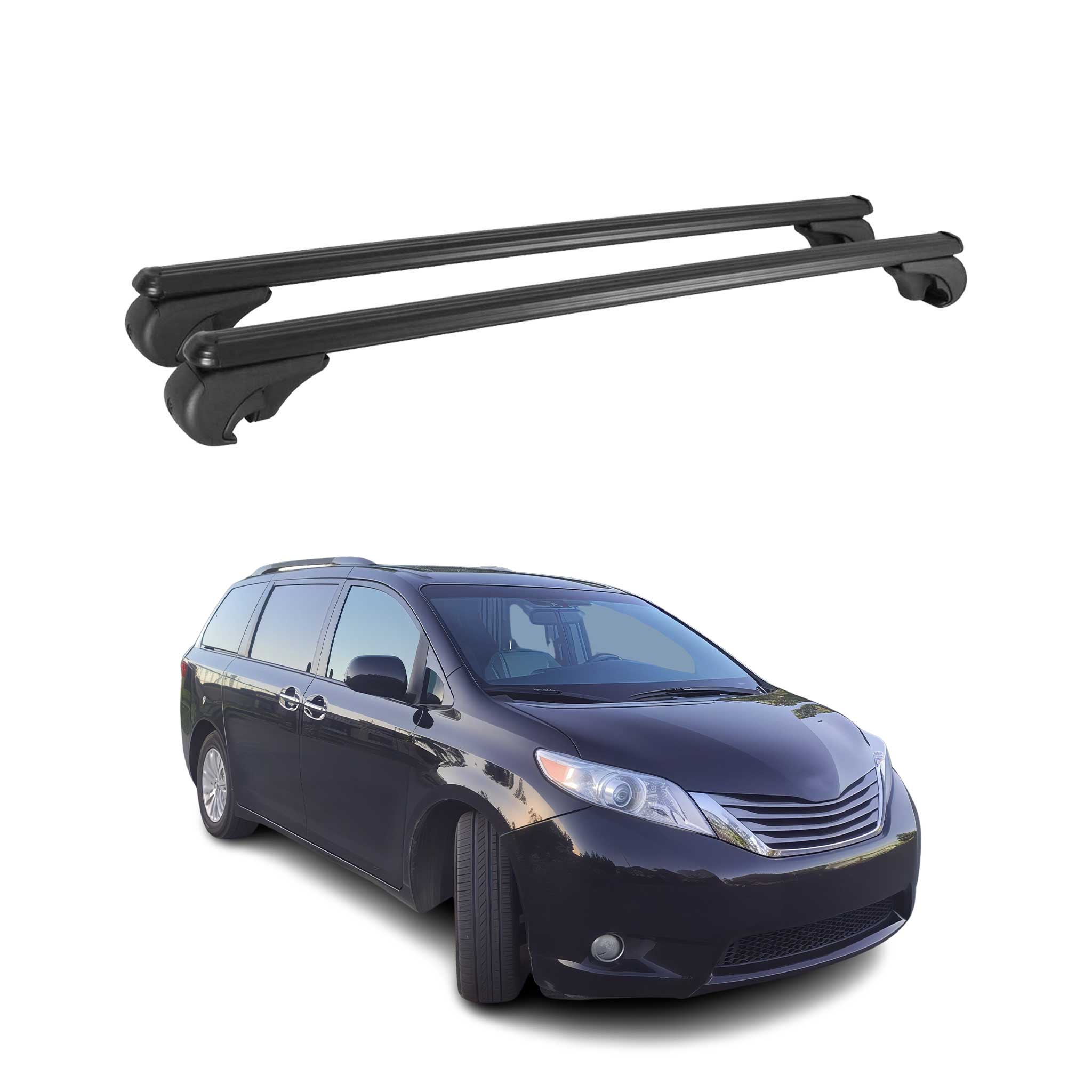 2011-2017 Toyota Sienna Roof Rack Cross Bars Black