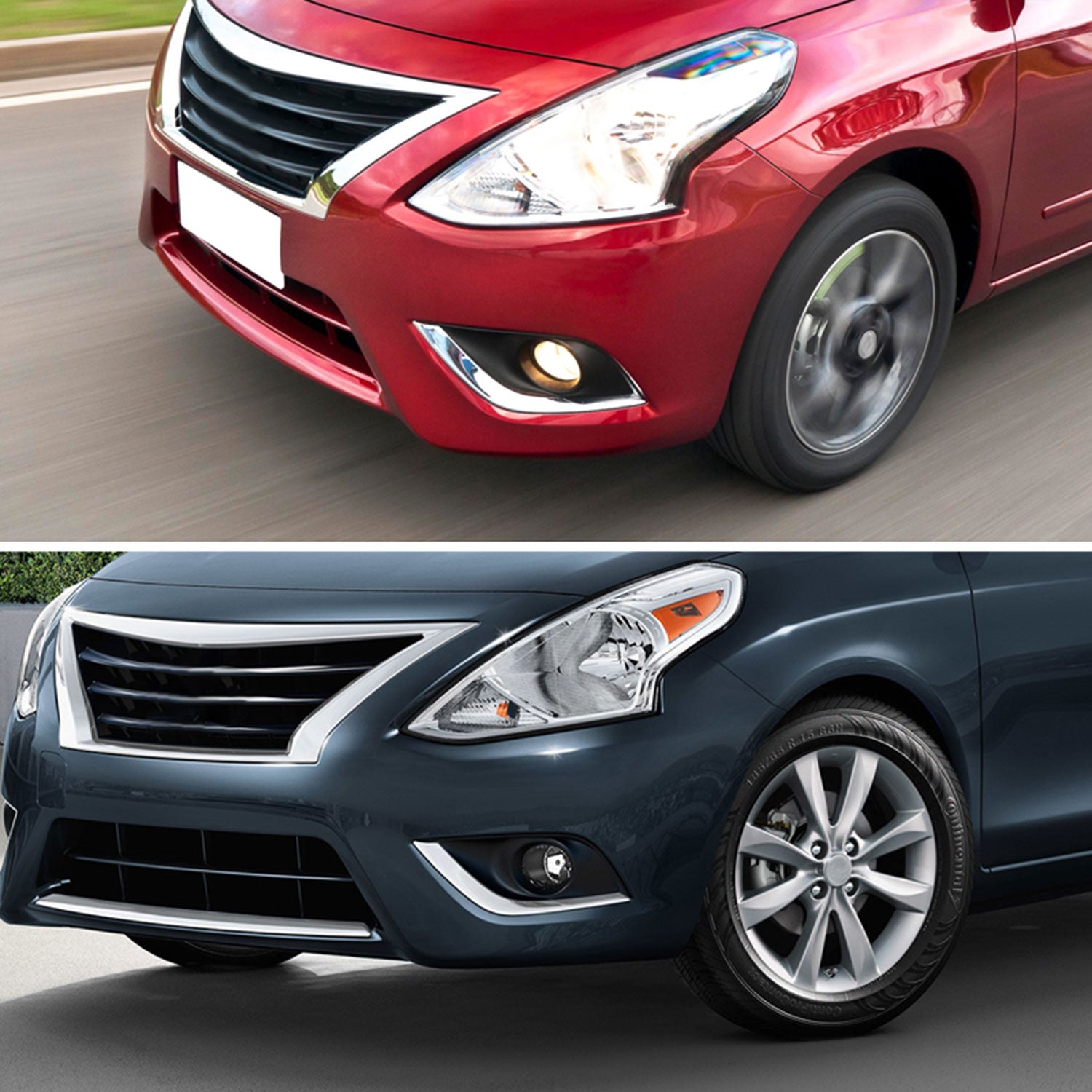 2015-2017 Nissan Versa Sedan H11 Fog Lights Kit Chrome Housing/Clear Lens