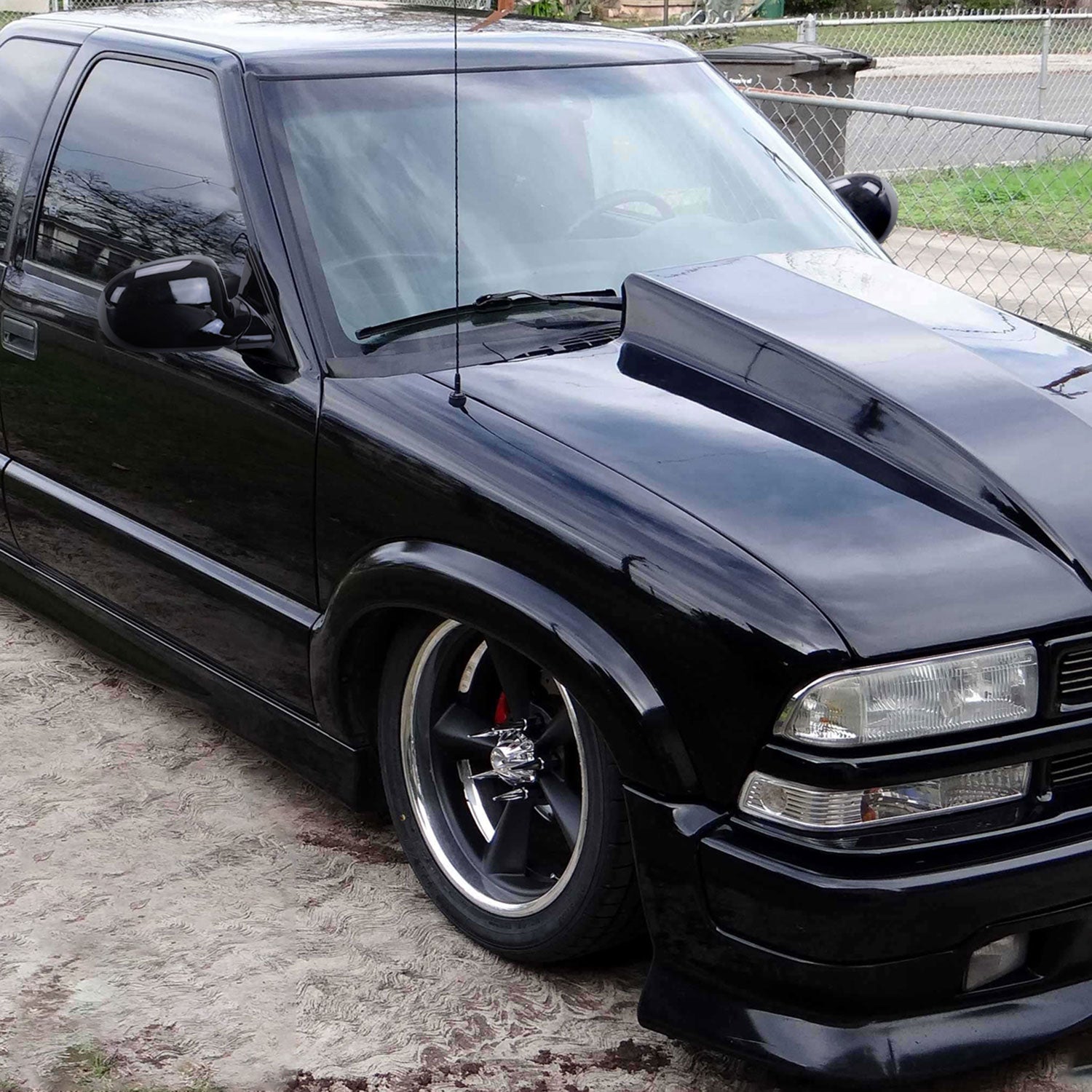 1994-1998 Chevy S10/ 94-1998 GMC S15 Glossy Black Manual Side Mirror Passenger