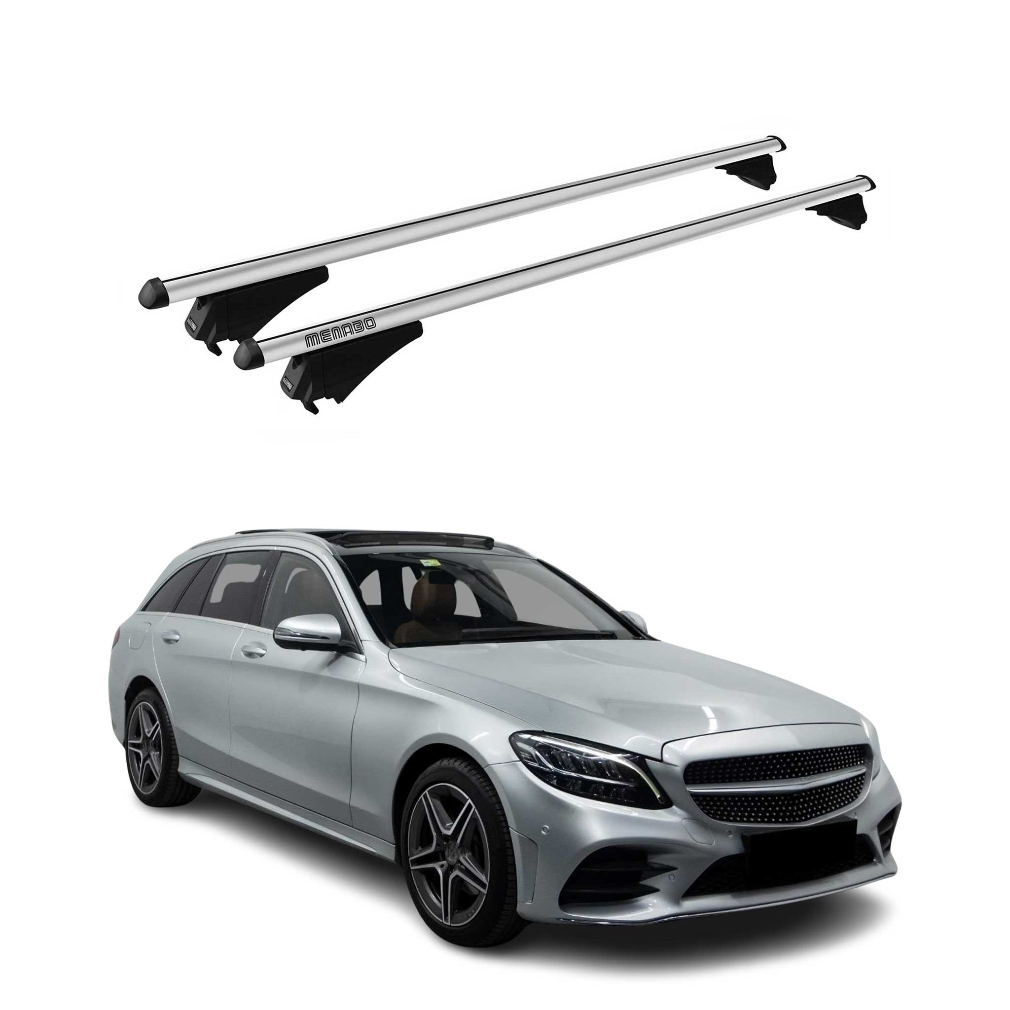 2015-2021 Mercedes C Class S205 Wagon Roof Rack Cross Bars Silver