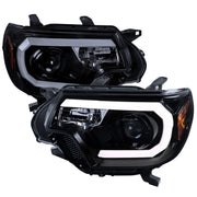 2012-2015 Toyota Tacoma LED C-Bar Projector Headlights Glossy Black/Smoke Lens