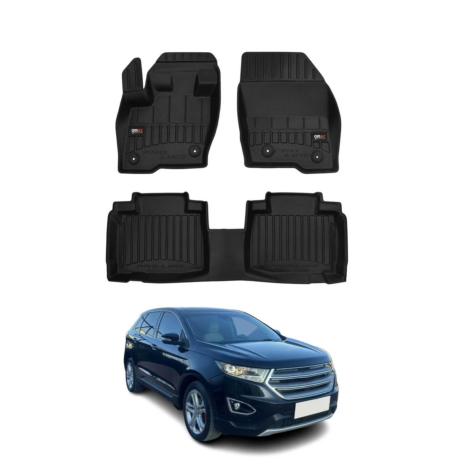 2015-2024 Ford Edge Premium Floor Mats Liners Full Set All Weather Heavy Duty