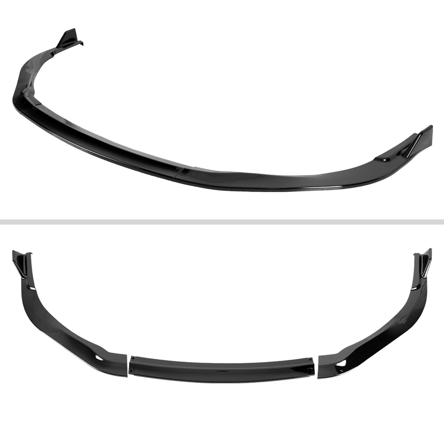 2013-2015 Lexus ES350 Glossy Black 3Pcs Front Bumper Lip Splitter Kit