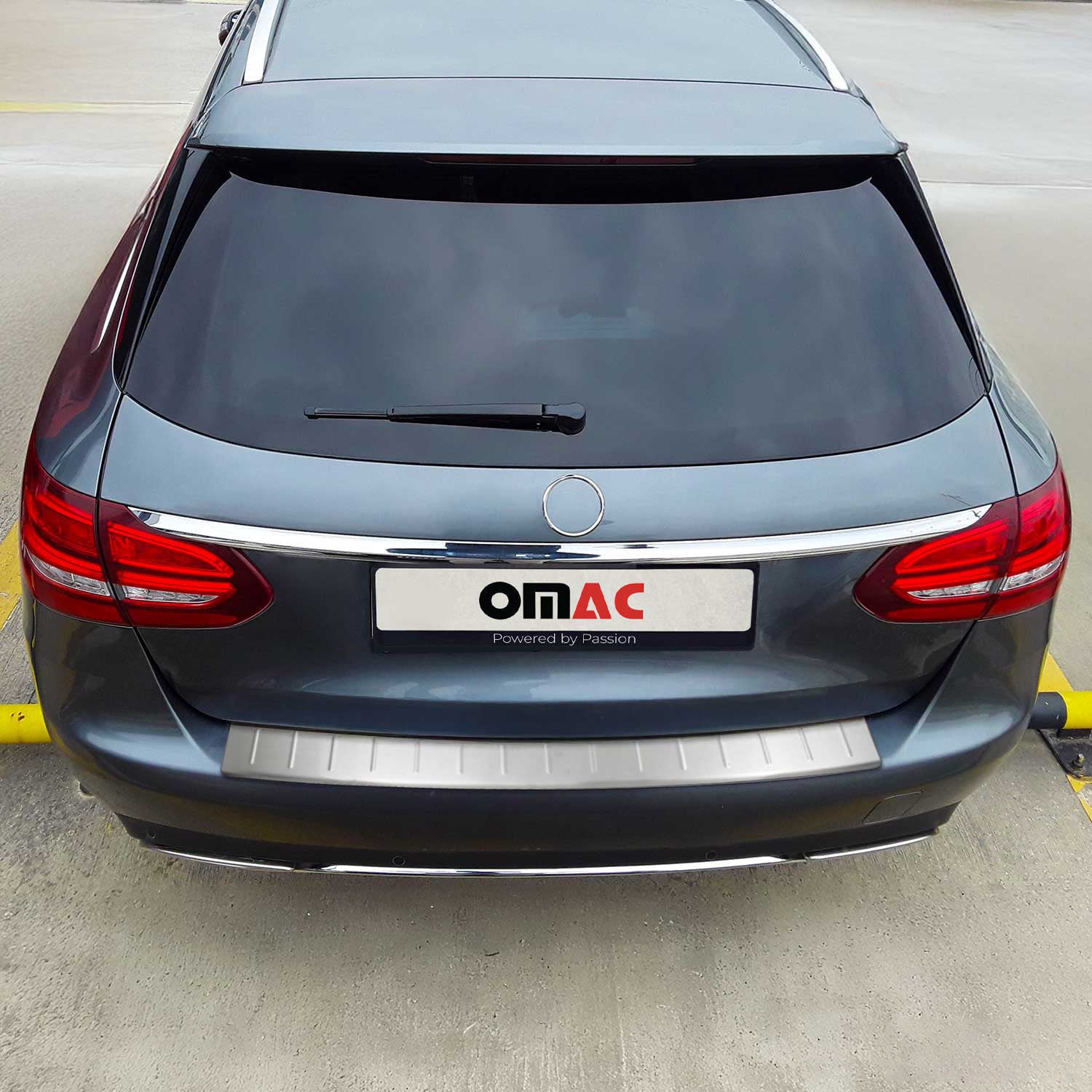 2015-2021 Mercedes C Class S205 Wagon Rear Bumper Guard Stainless Steel Brushed