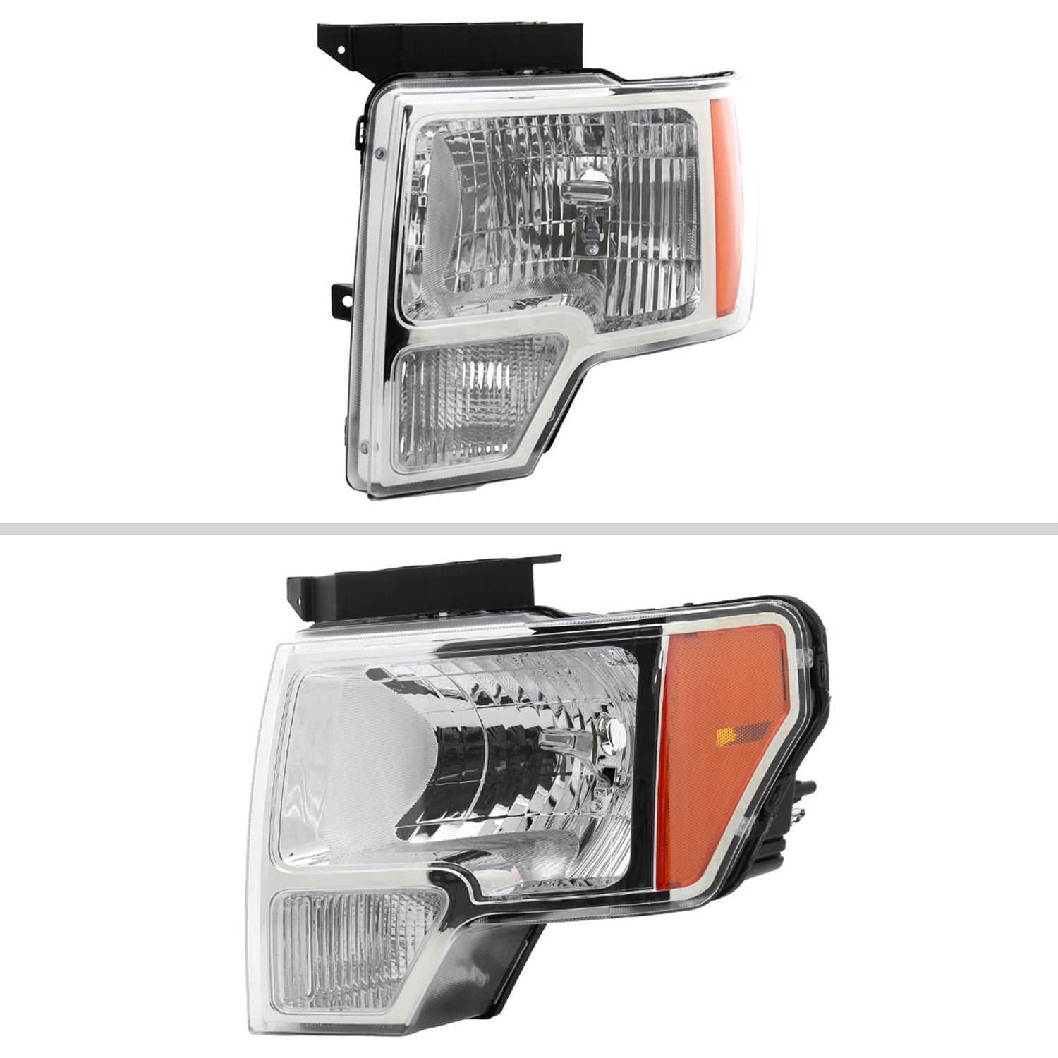 2009-2014 Ford F-150 Factory Style Headlights Chrome Housing/Clear Lens