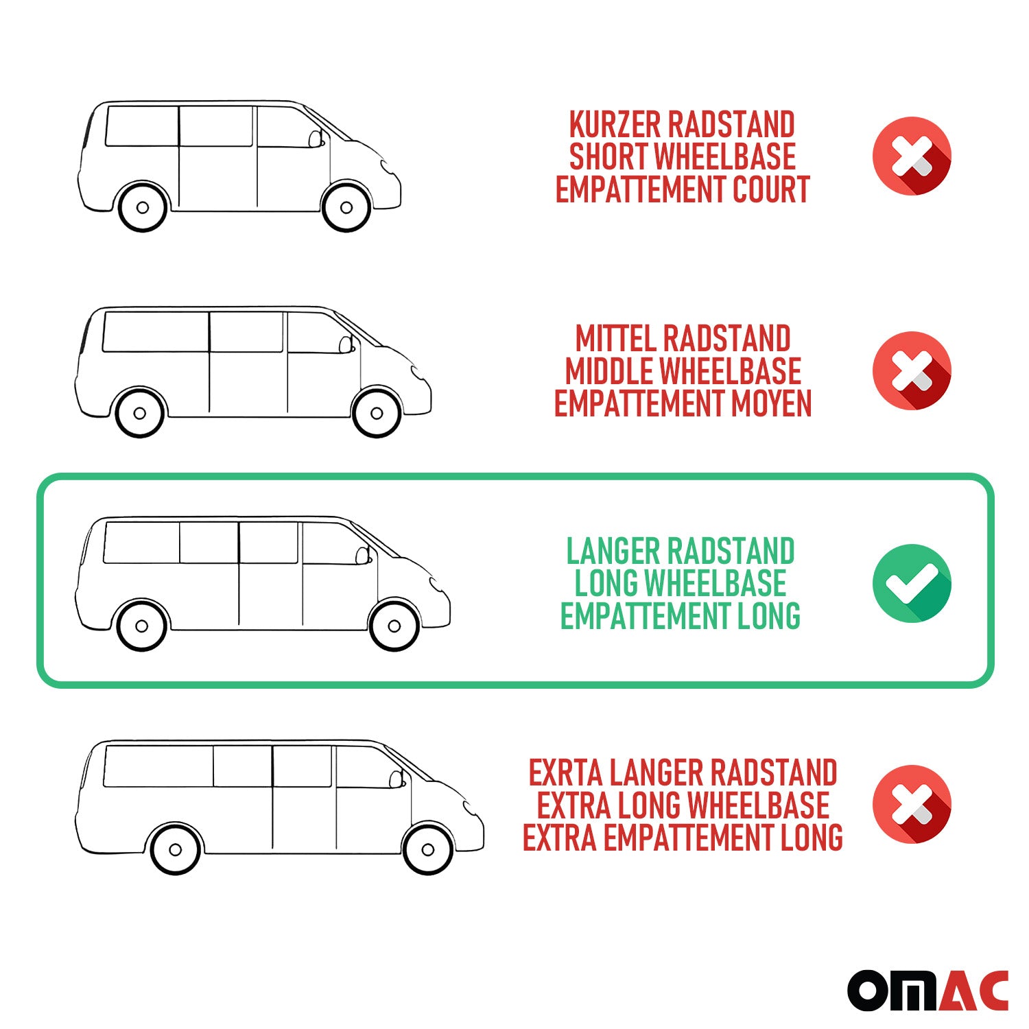 2016-2024 Mercedes Metris Long Roof Racks & Roof Rack Rails Black
