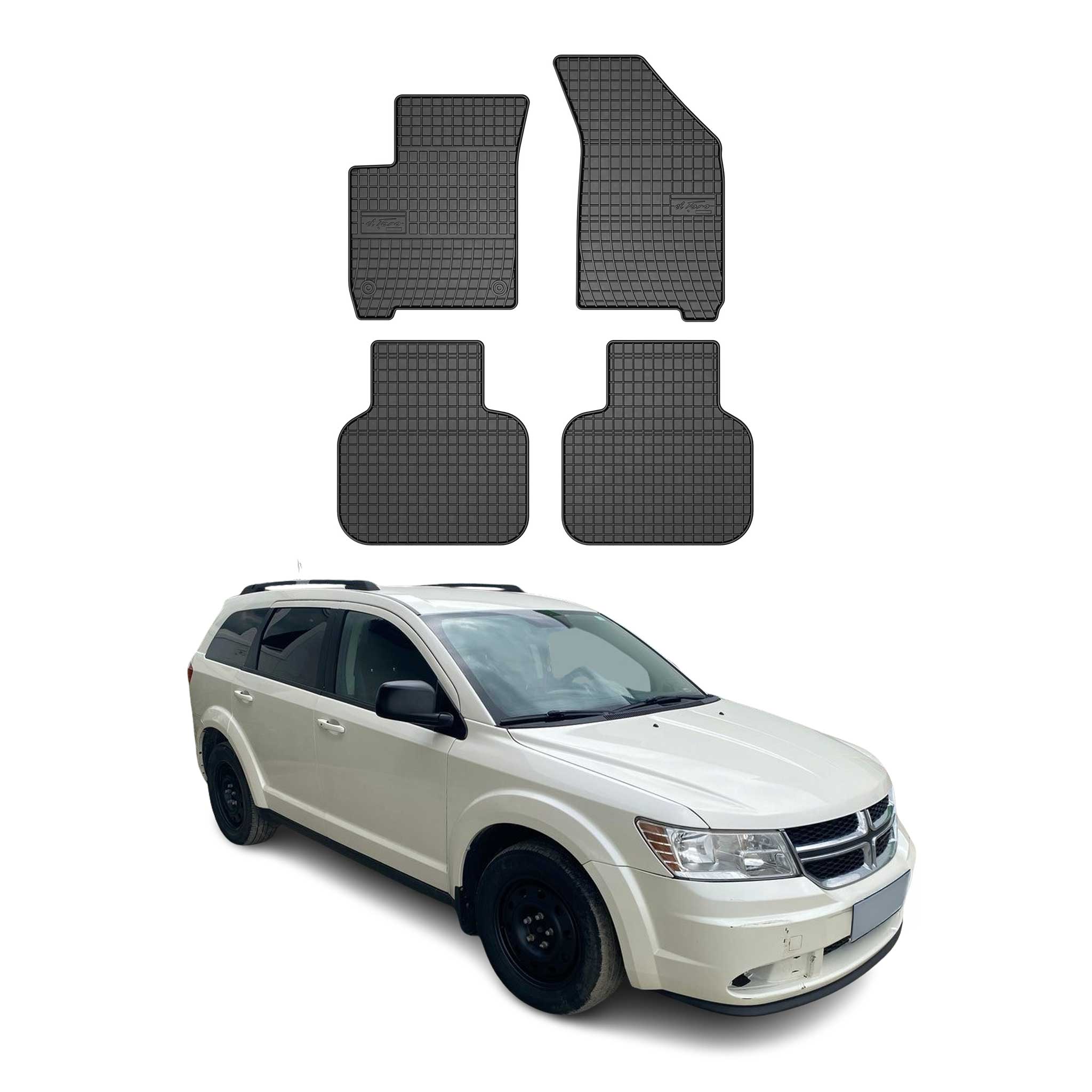2009-2020 Dodge Journey Floor Mats Liners Full Set All Weather Rubber Black