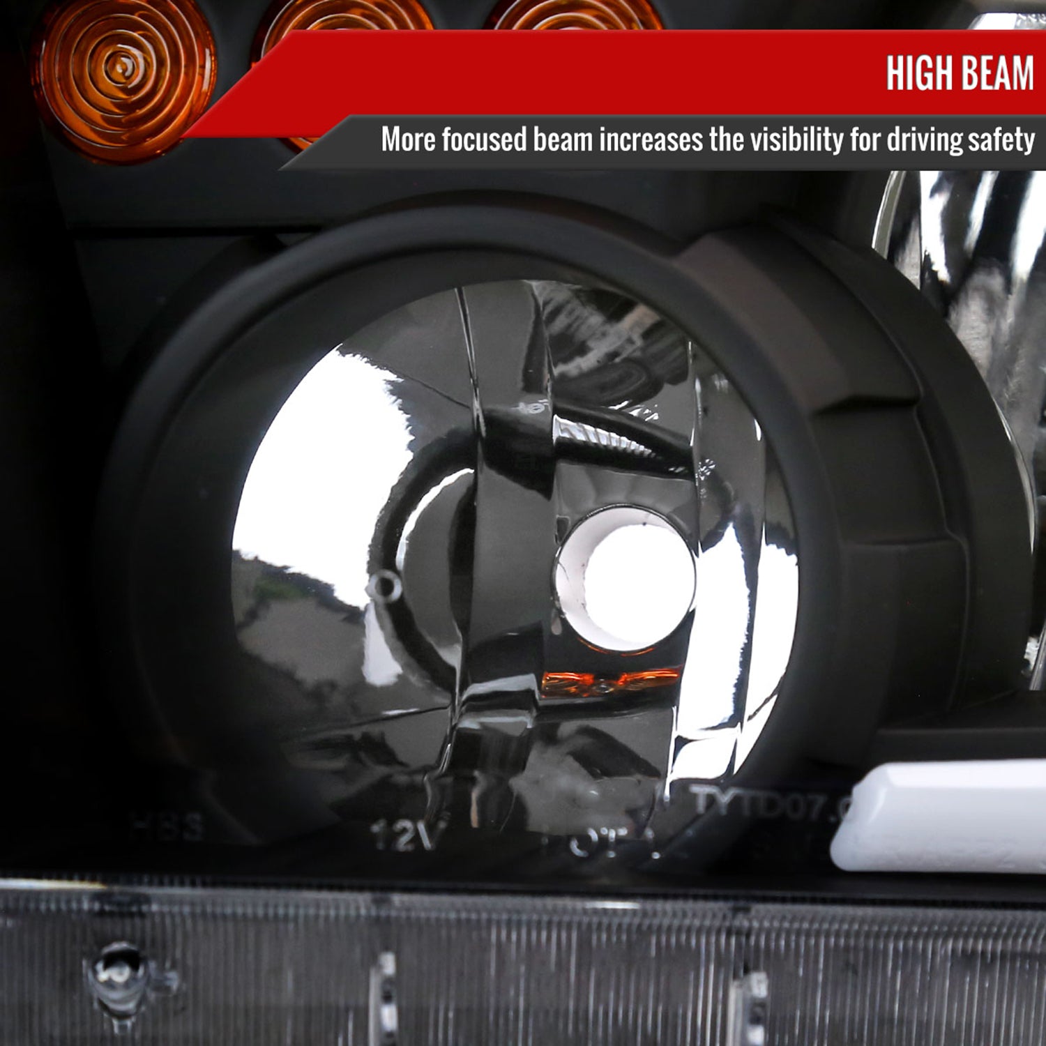 2007-2013 Toyota Tundra/08-2017 Sequoia LED Tube Factory Headlights Signal Black