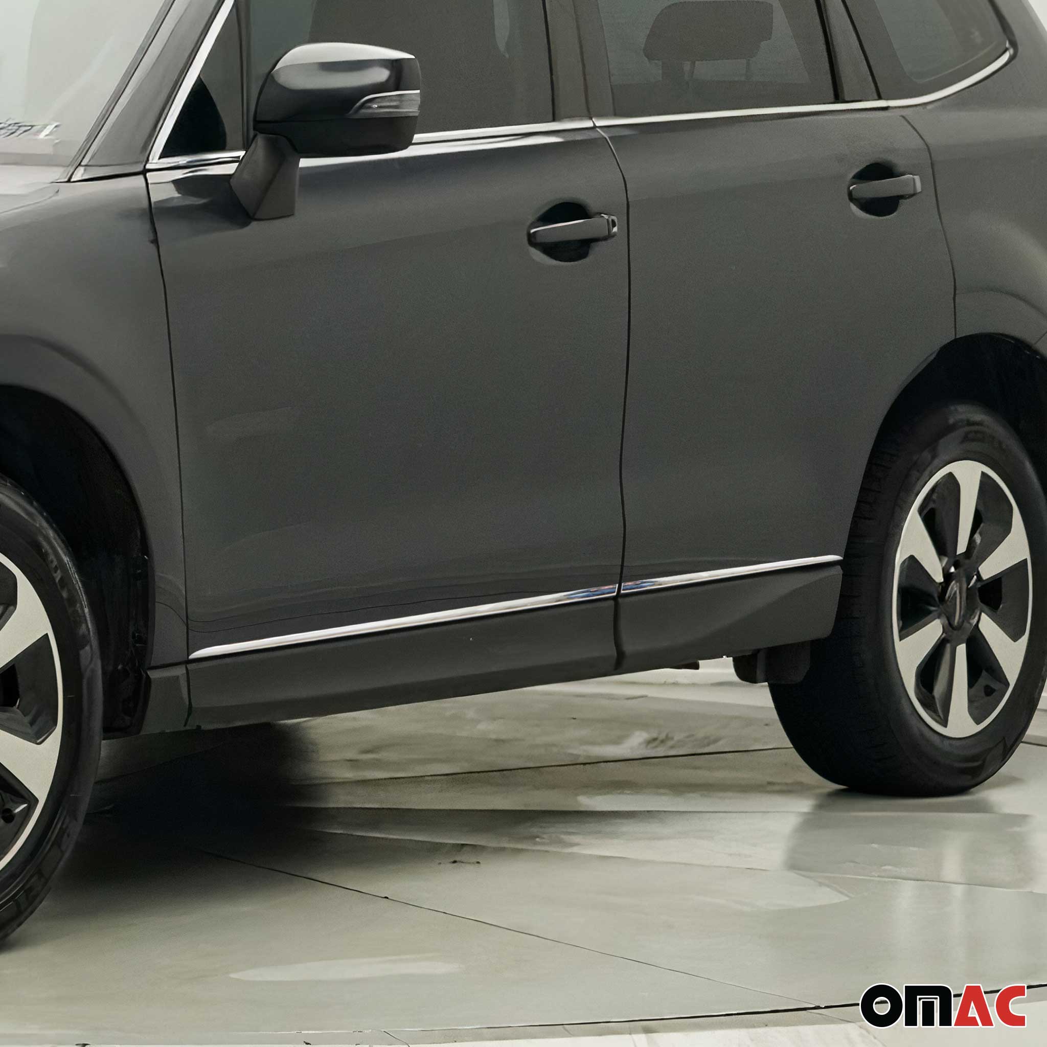 2014-2018 Subaru Forester 4.gen Side Door Molding Trim Stainless Steel Silver 4x