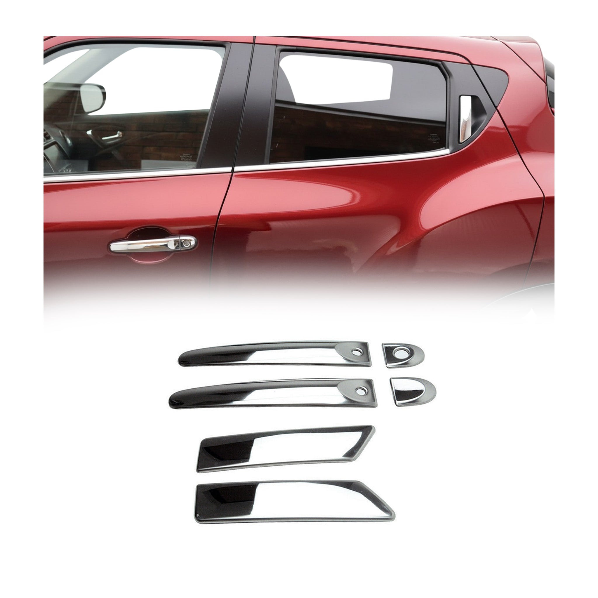 2011-2017 Nissan Juke Car Door Handle Cover Protector Stainless Steel Chrome Keyless