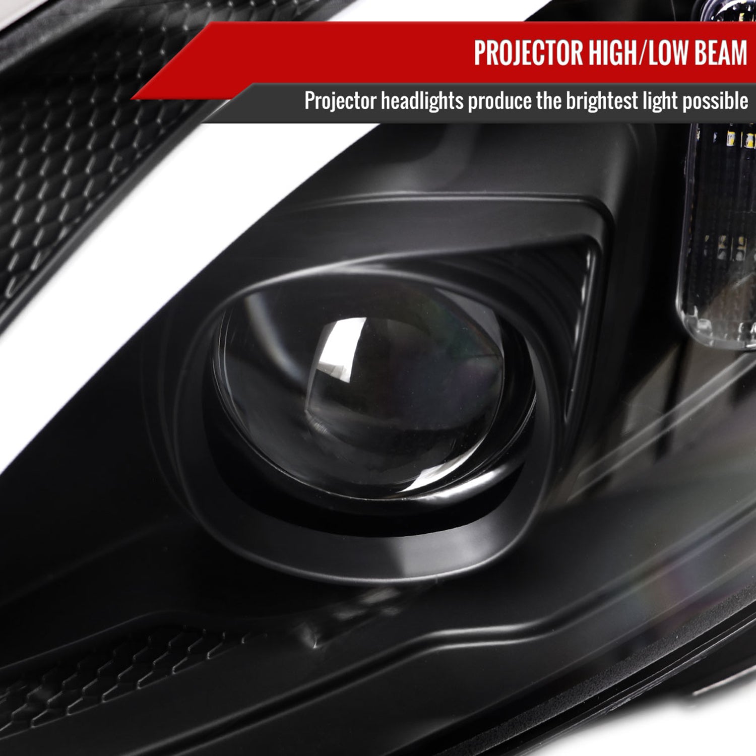 2015-2018 Mercedes-Benz C-Class W205 Turn Signal Projector Headlights Black