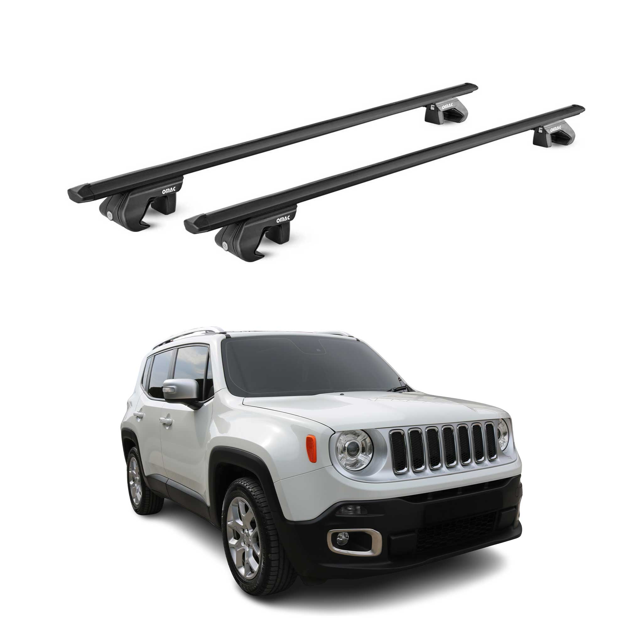 2015-2023 Jeep Renegade Roof Rack Cross Bars Black