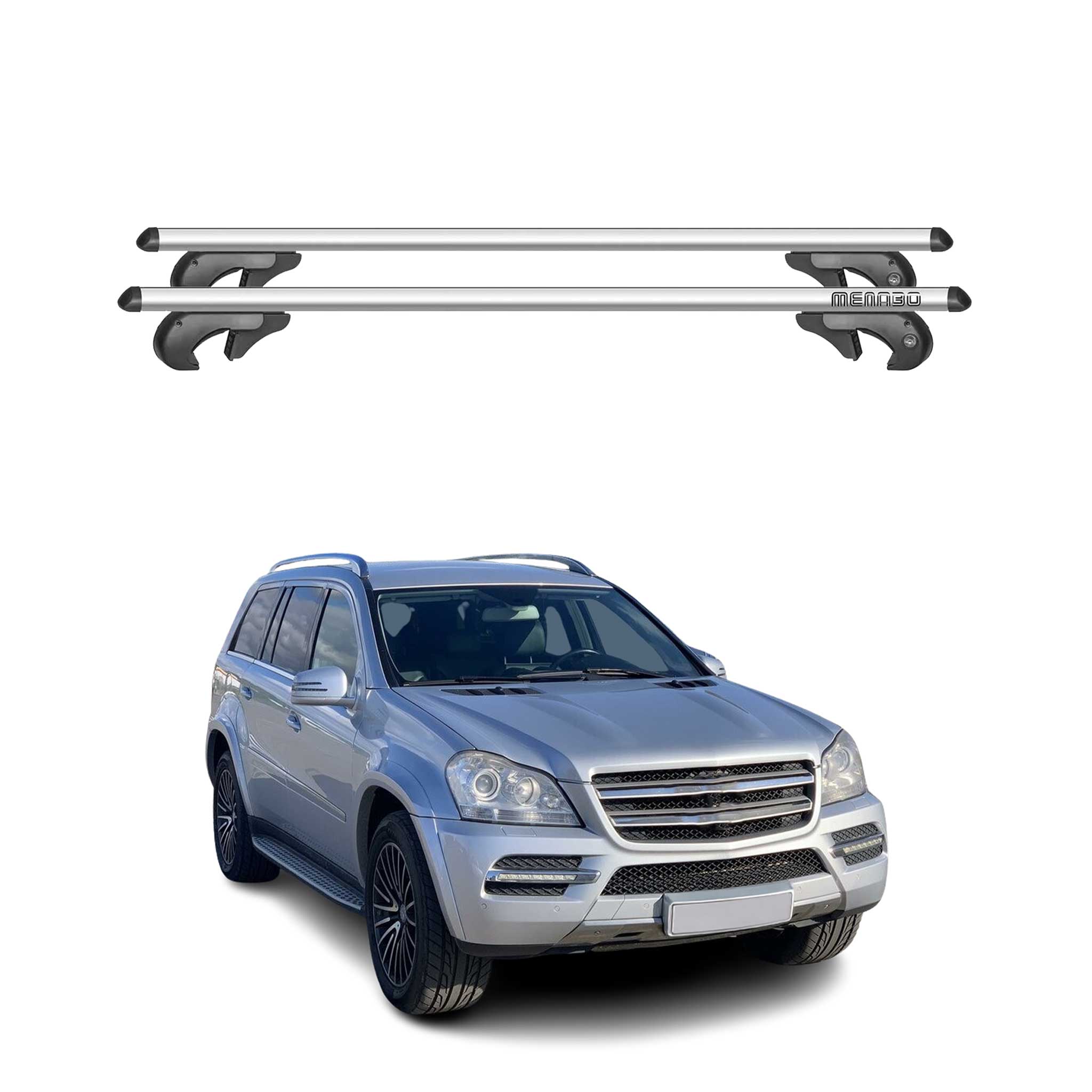 2007-2012 Mercedes GL Class X164 Roof Rack Cross Bars Silver