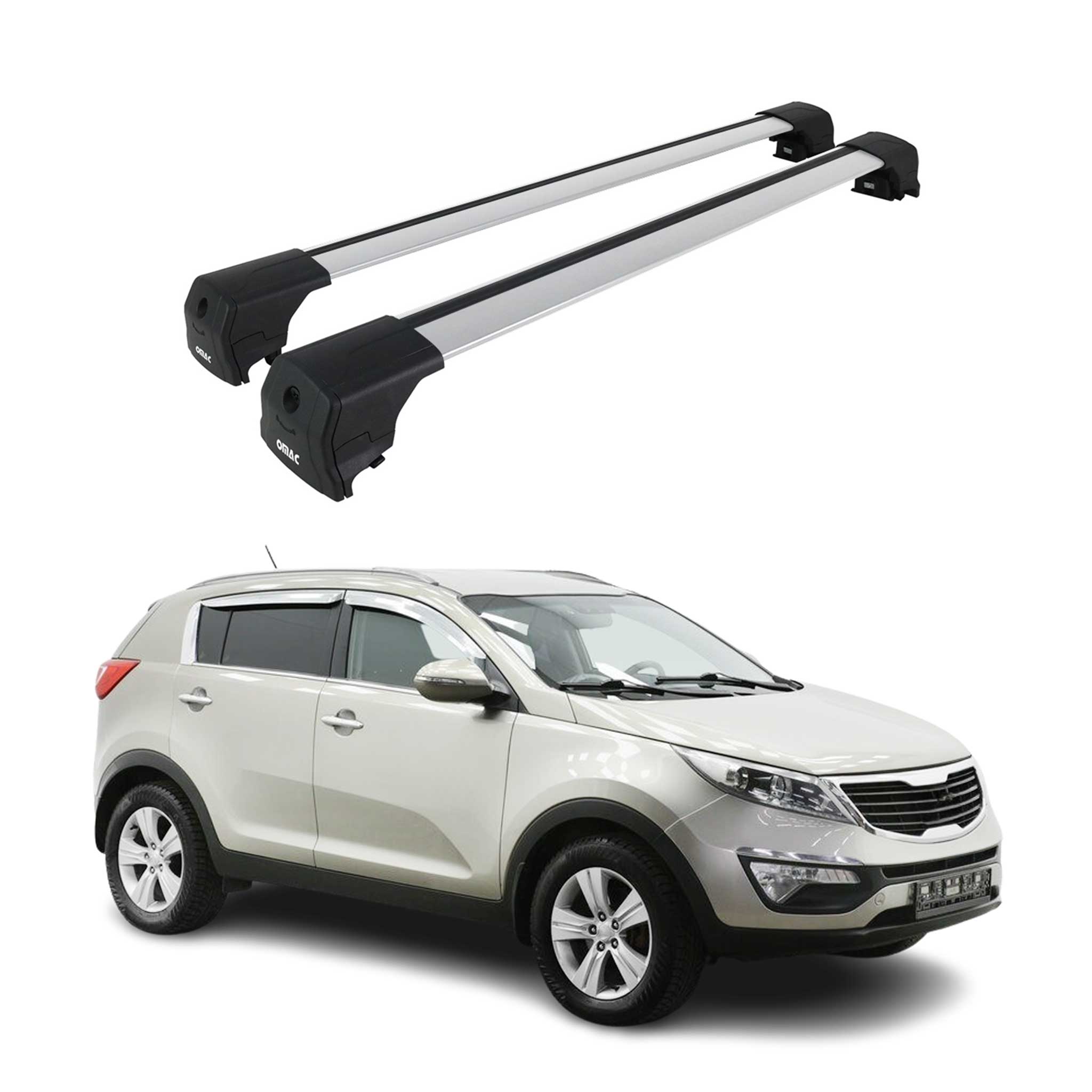 2011-2016 Kia Sportage Roof Rack Cross Bars Silver