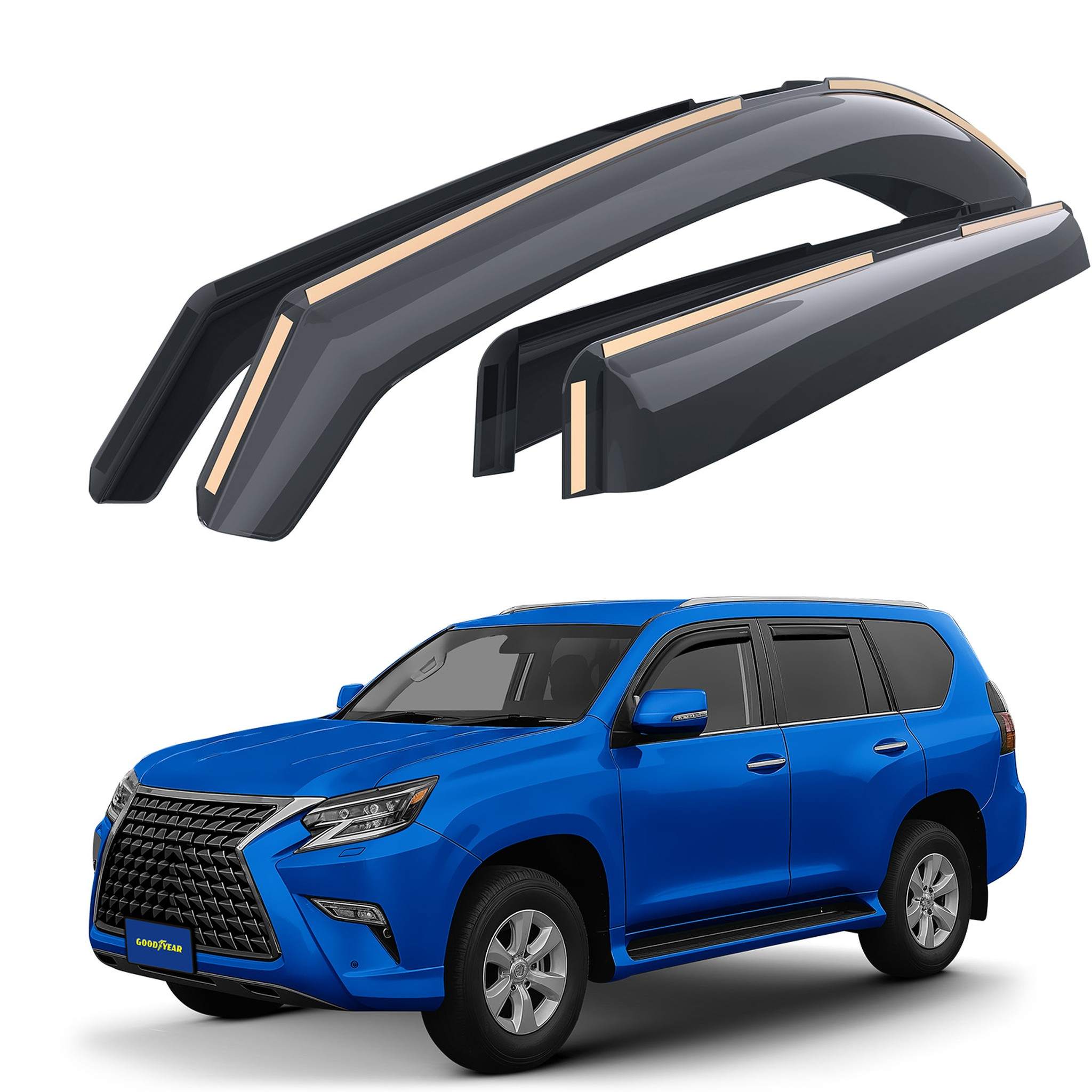 Goodyear Wind Deflectors for Lexus GX 460 2010-2023 In-channel Premium Smoke 4x
