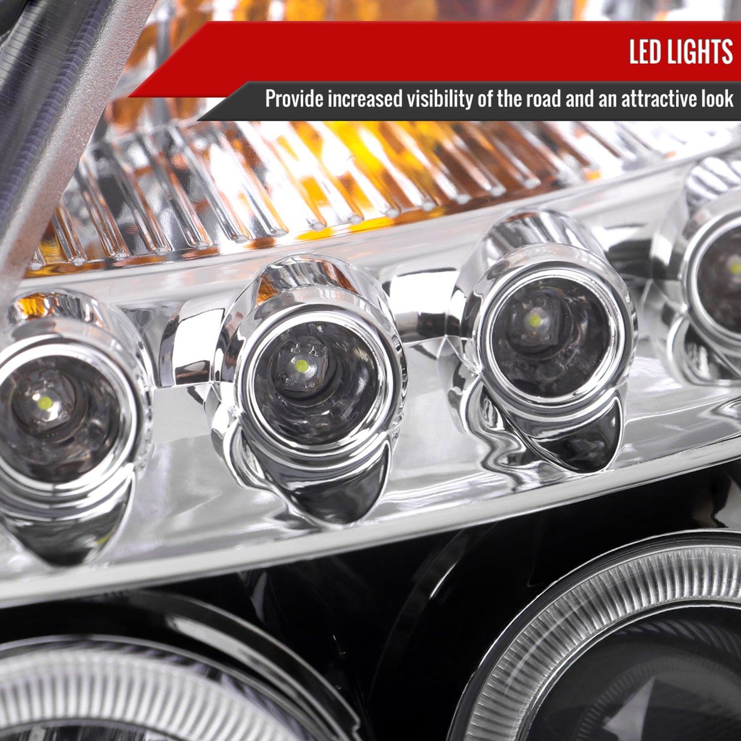 2003-2005 Nissan 350Z Dual Halo Projector Headlights Chrome/Clear Lens