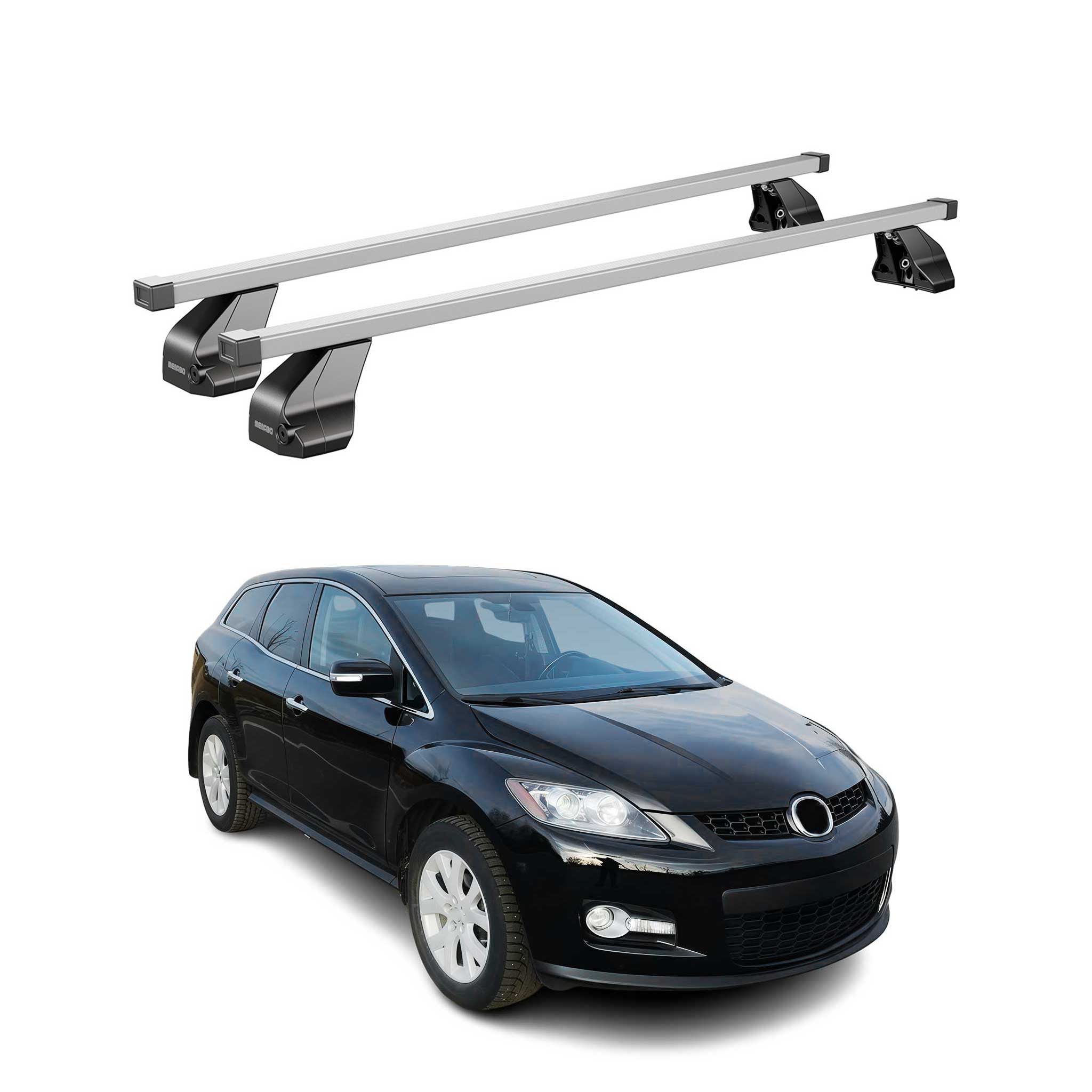 2007-2012 Mazda CX-7 Roof Rack Cross Bars Silver