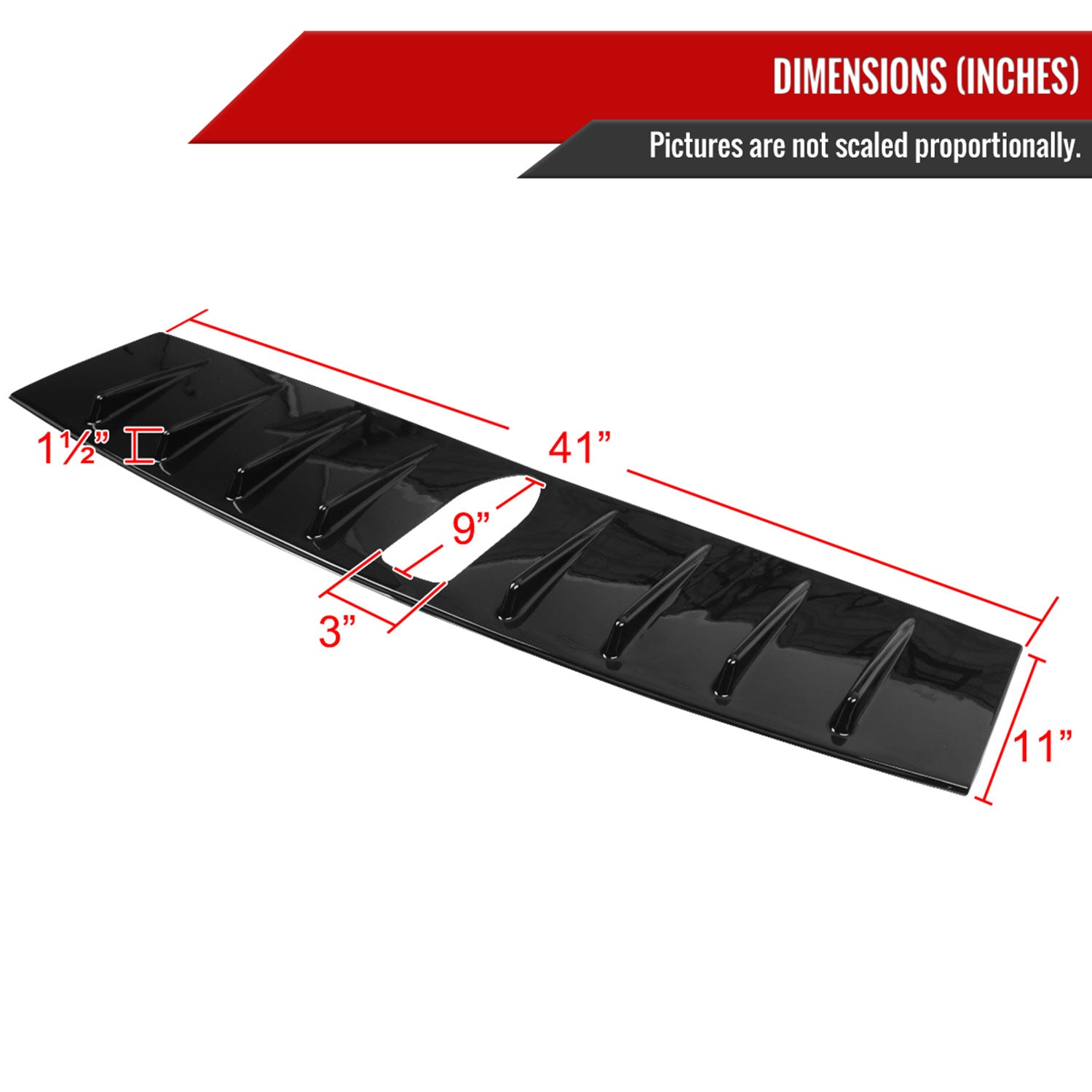 2015-2021 Subaru WRX/STI Glossy Black ABS Shark Fin Style Rear Roof Spoiler