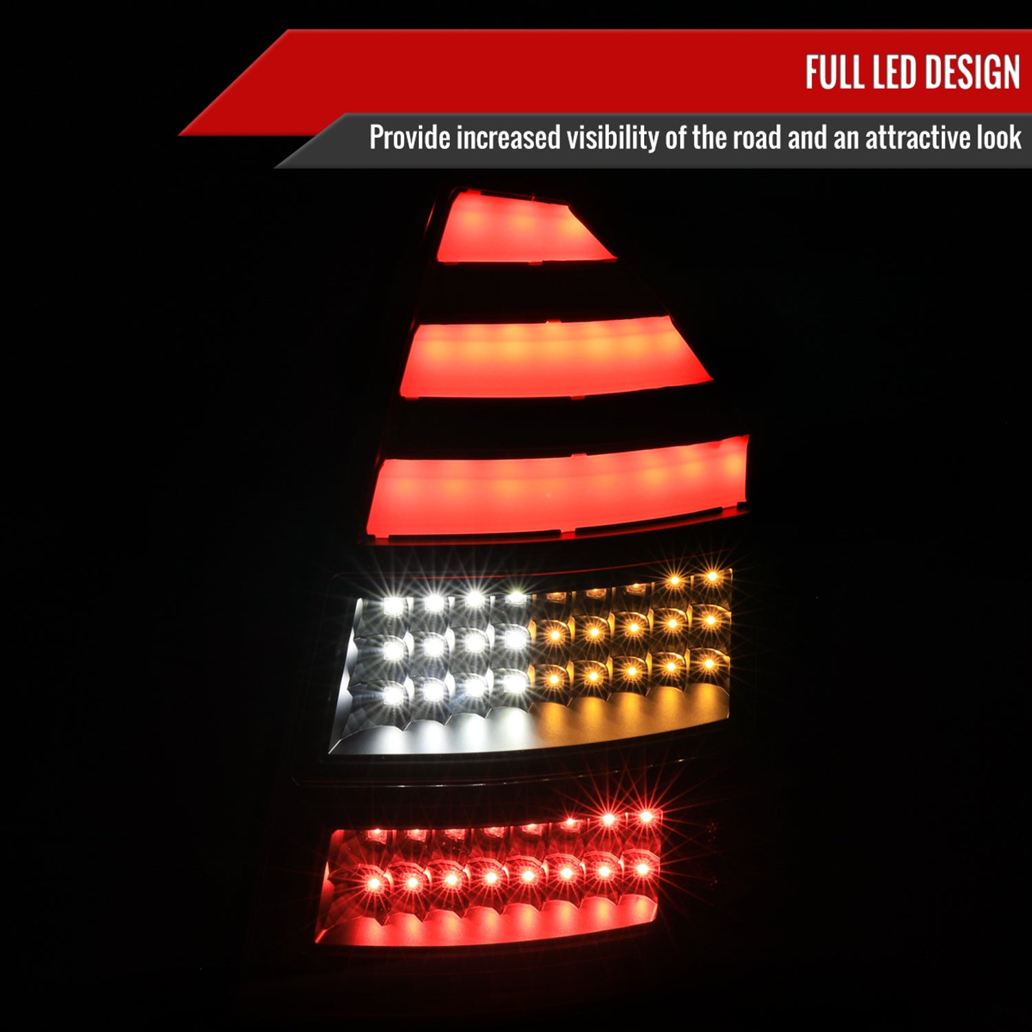 2005-2007 Chrysler 300C V2 LED Tail Lights Matte Black Housing/Clear Lens