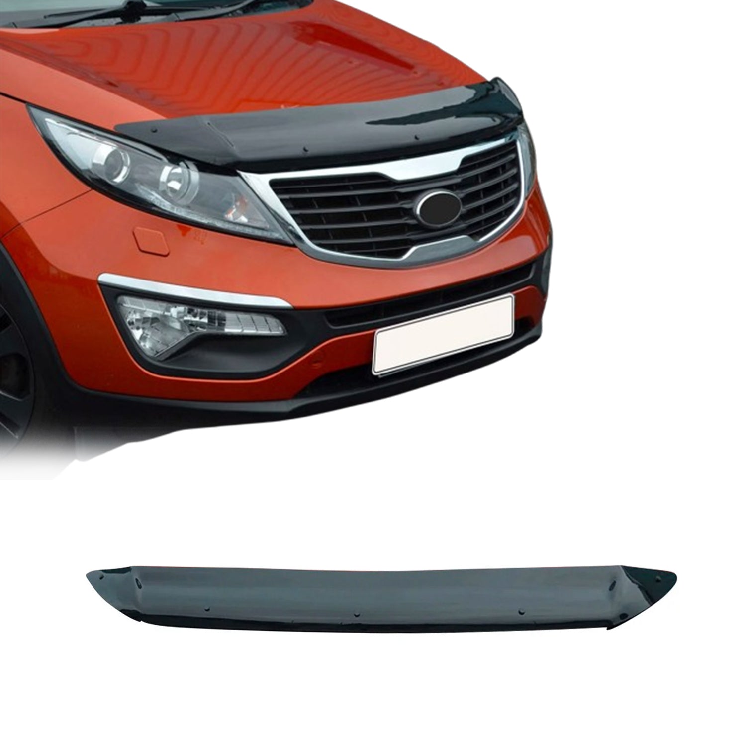 2011-2016 Kia Sportage Front Bug Shield Hood Deflector 1 Pc Smoke