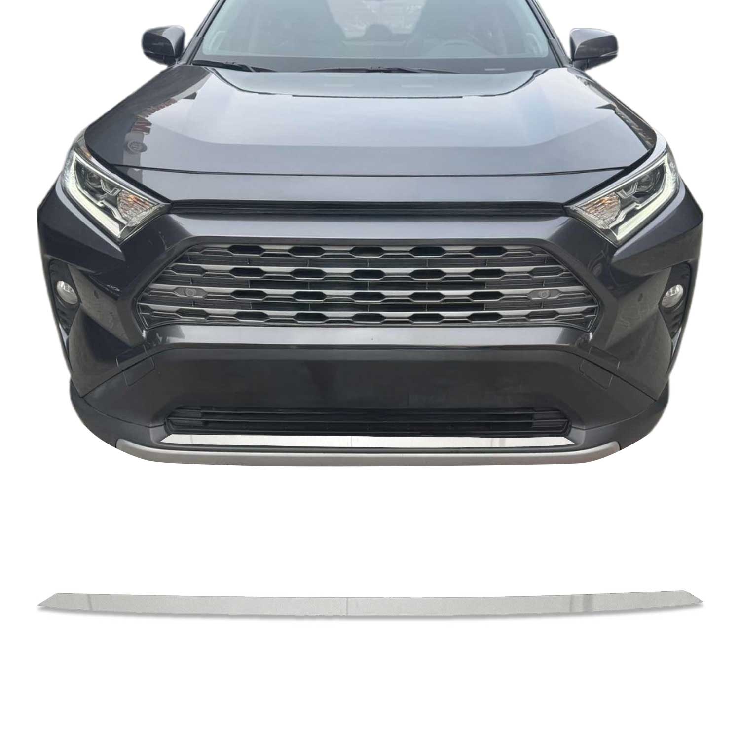 2019-2025 Toyota RAV4 Front Bumper Trim Molding Stainless Steel Silver 1 Pc