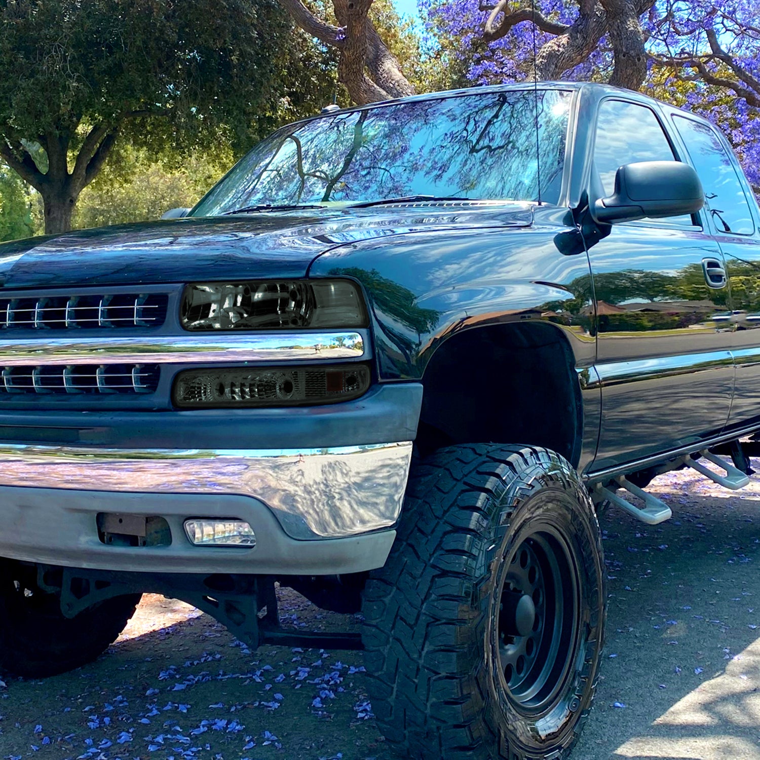 1999-2002 Chevy Silverado/ 2000-2006 Tahoe Suburgan Bumper Lights Chrome/Smoke