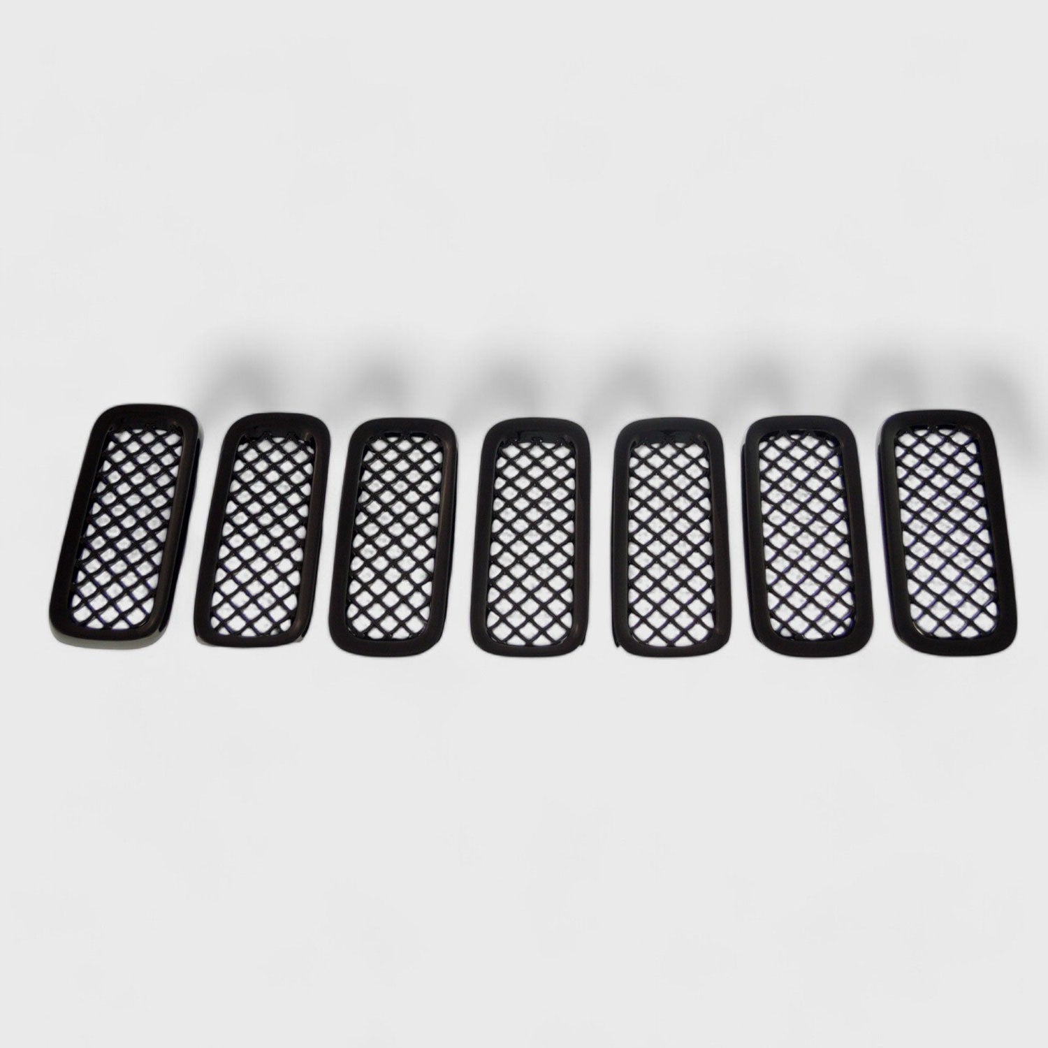 2015-2019 Jeep Renegade Grille Overlay Gloss Black 7Pcs ABS Plastic