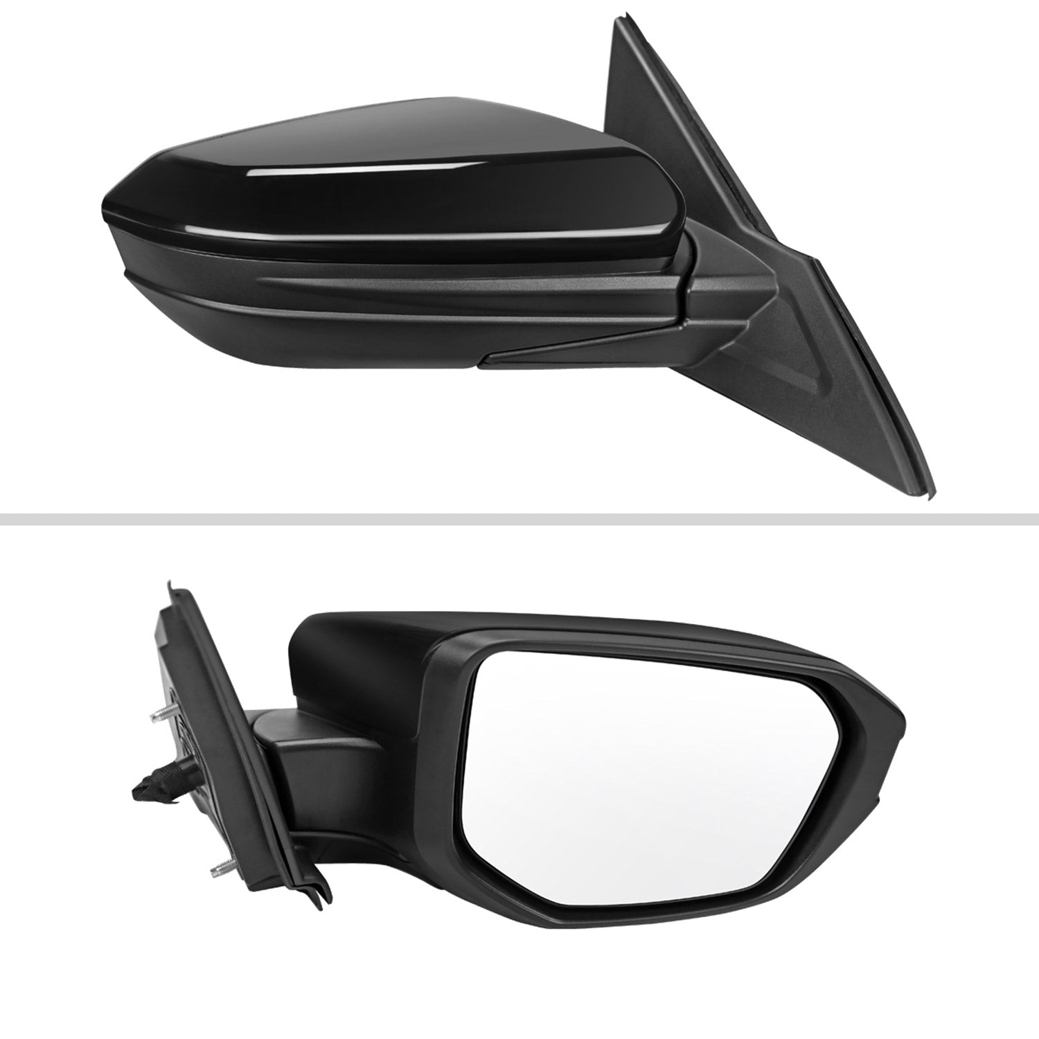 2016-2020 Honda Civic Passenger/Right 3Pin Glossy Black Adjustable Side Mirror