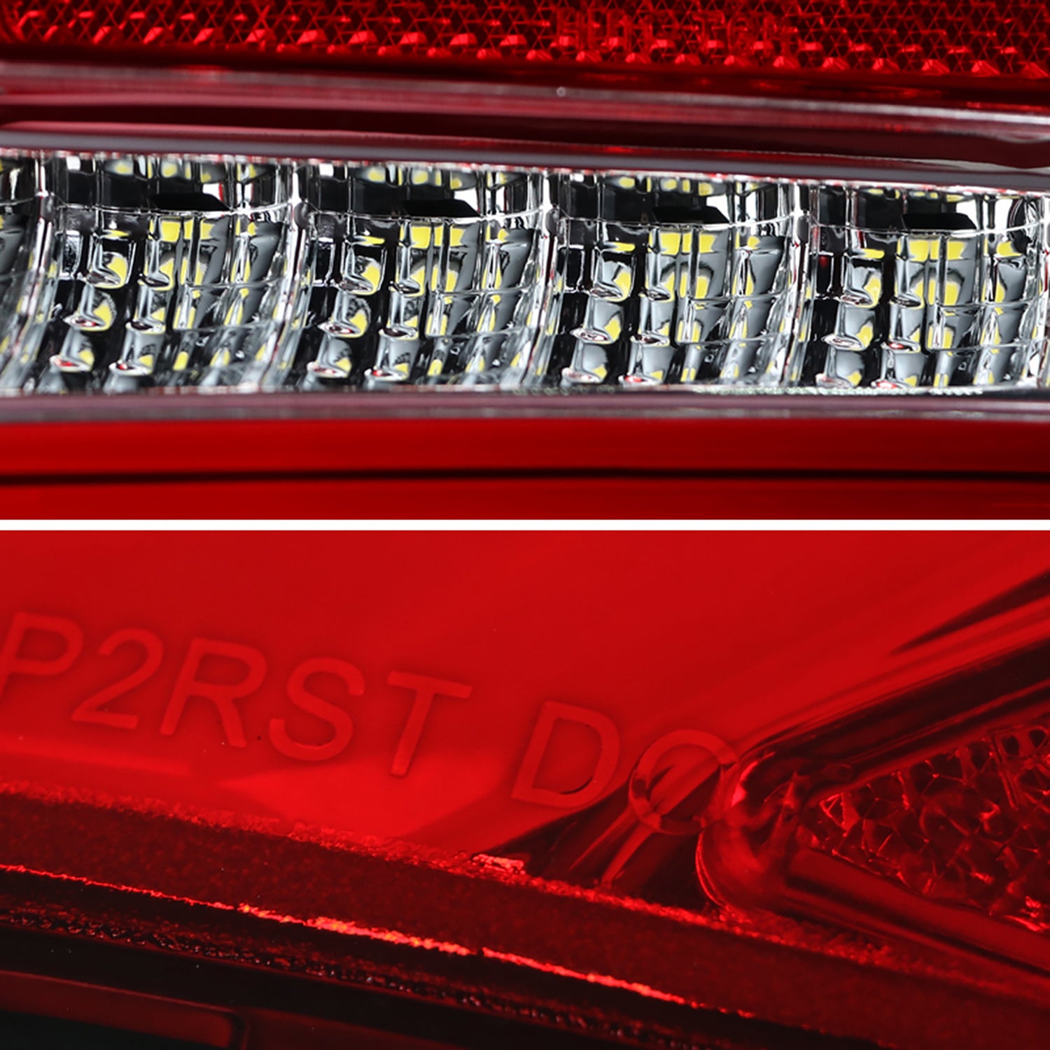 2010-2012 Ford Fusion LED Tail Lights Chrome Housing/Red Clear Lens