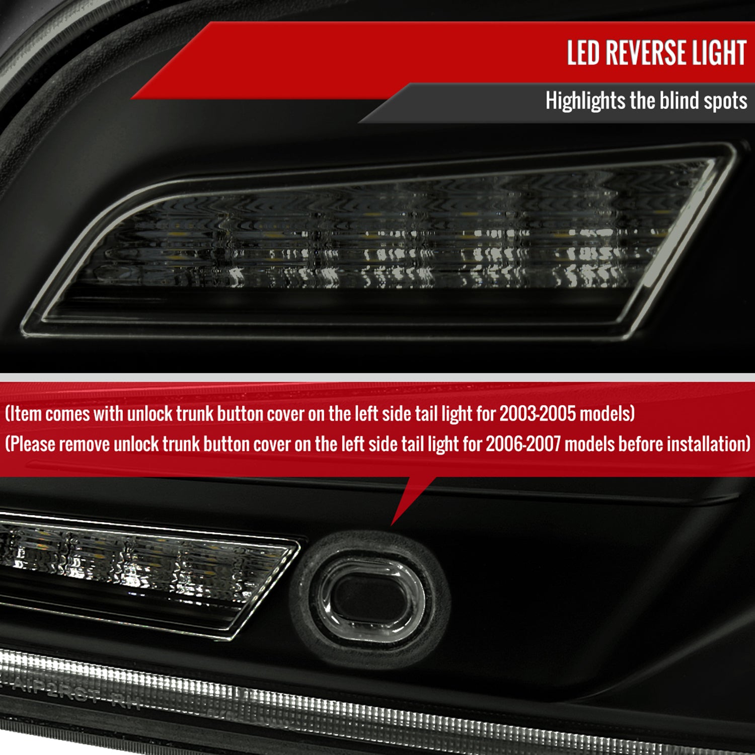 2003-2007 Infiniti G35 Coupe Red LED Halo Signal Tail Lights Matt Black/Smoke