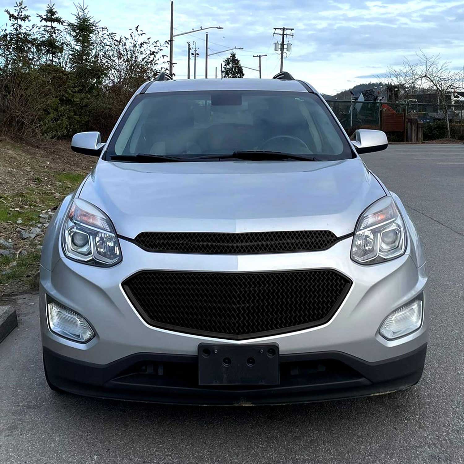2016-2017 Chevrolet Equinox Grille Overlay Gloss Black 2Pcs ABS Plastic