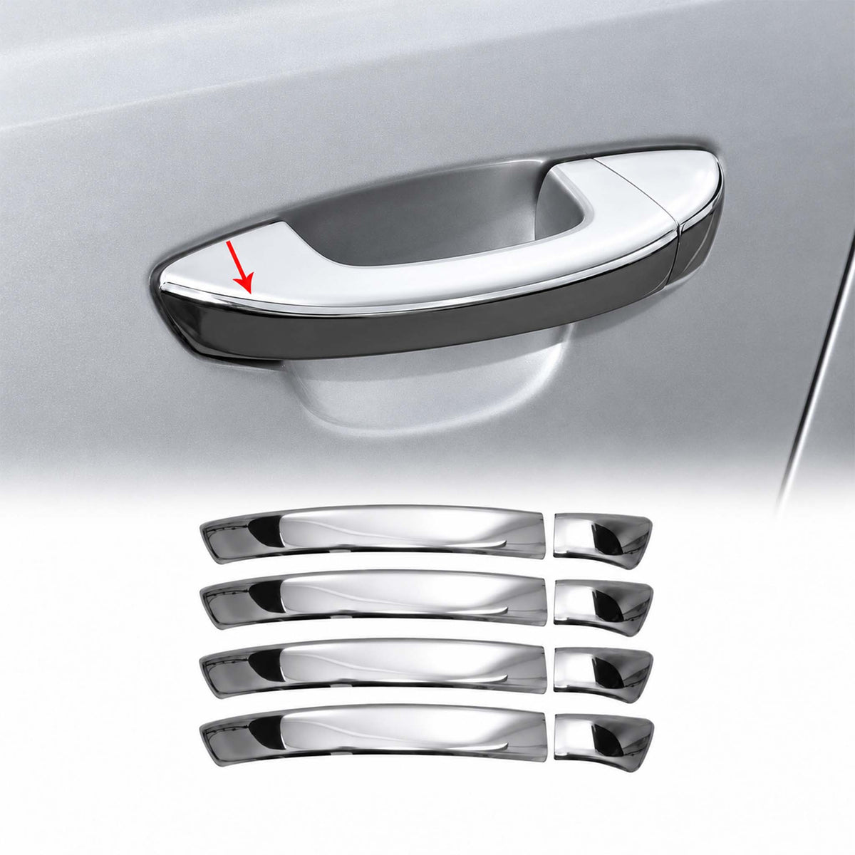 2011-2018 VW Touareg Car Door Handle Cover Protector Stainless Steel Chrome 8 Pcs