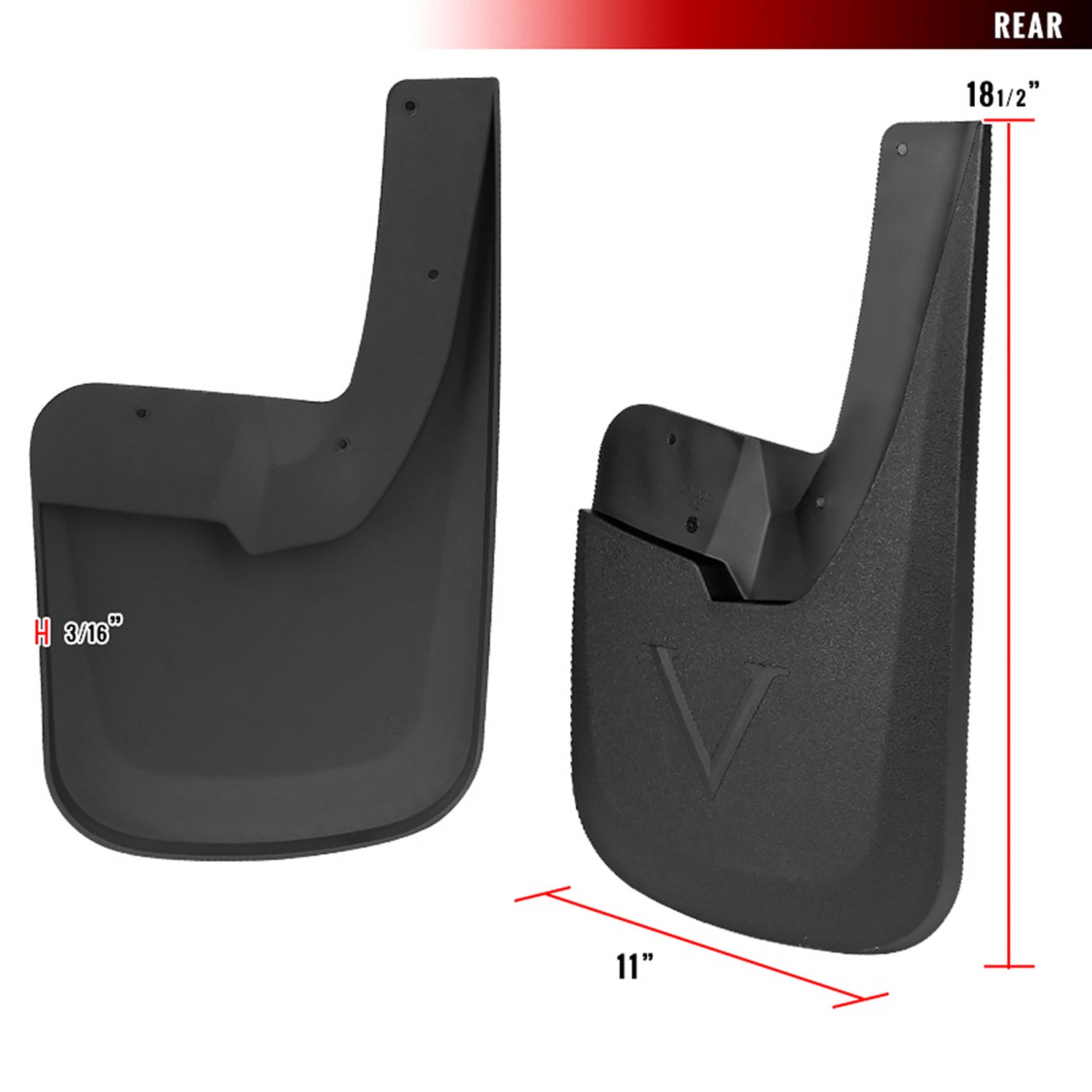 2009-2018 Dodge RAM 1500 2500 3500 Mud Flap Splash Guards Models w/Wheel Lip