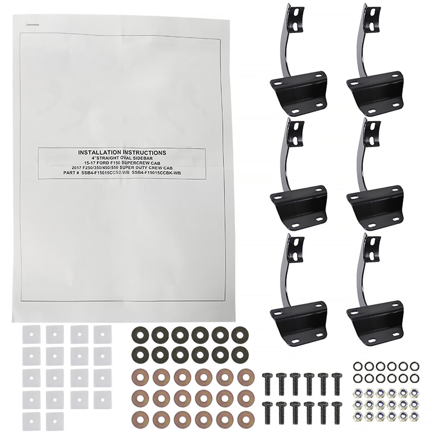 2015-2024 Ford F-150/F-250/350/450 Crew/SuperCrew Cab 4" Side Step Nerf Bars