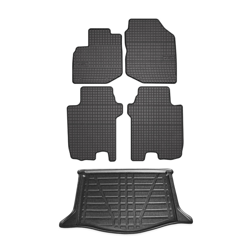 2009-2013 Honda Fit Floor Mats & Cargo Liner Full Set All Weather Black