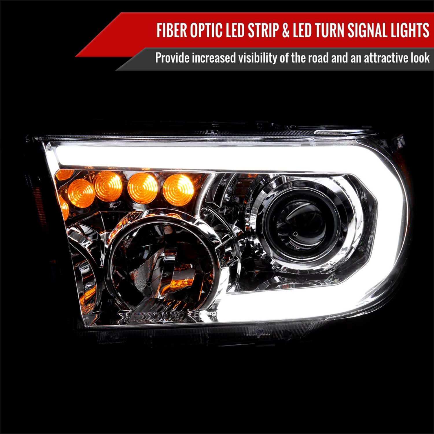 2007-2013 Toyota Tundra/ 08-2017 Sequoia Retro LED Headlights LED Signal Chrome
