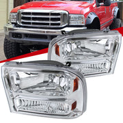 1999-2004 Ford Excursion F-250/350/450/550 Crystal Headlights Chrome/Clear
