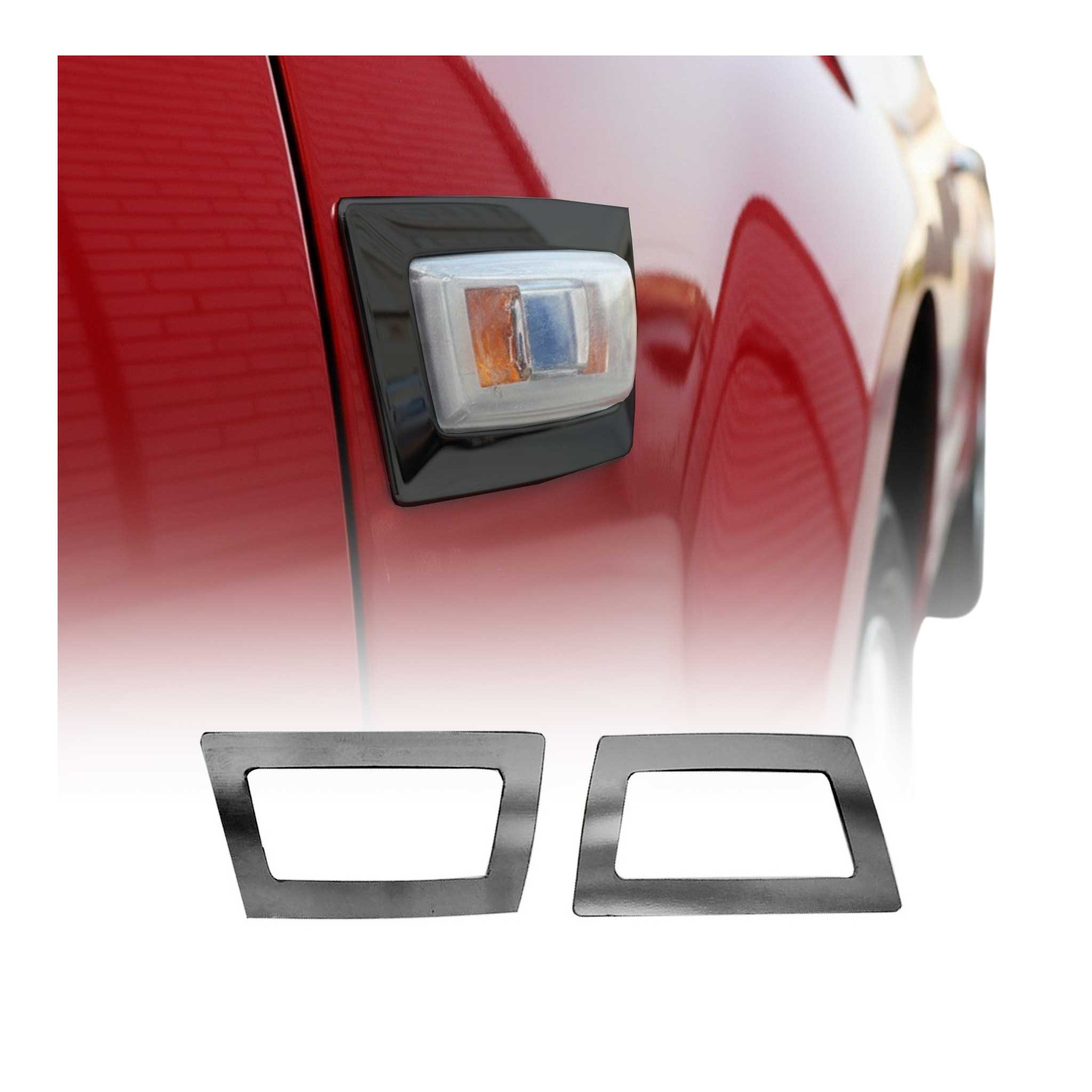 2015-2019 Opel Corsa Side Indicator Signal Trim Cover S. Steel Dark 2Pcs