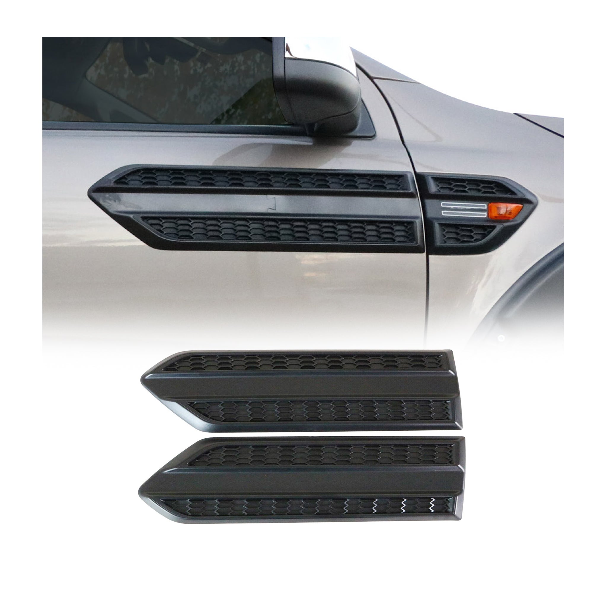 2011-2016 Kia Sportage Side Door Molding Trim Skirt Garnish ABS Black 2Pcs