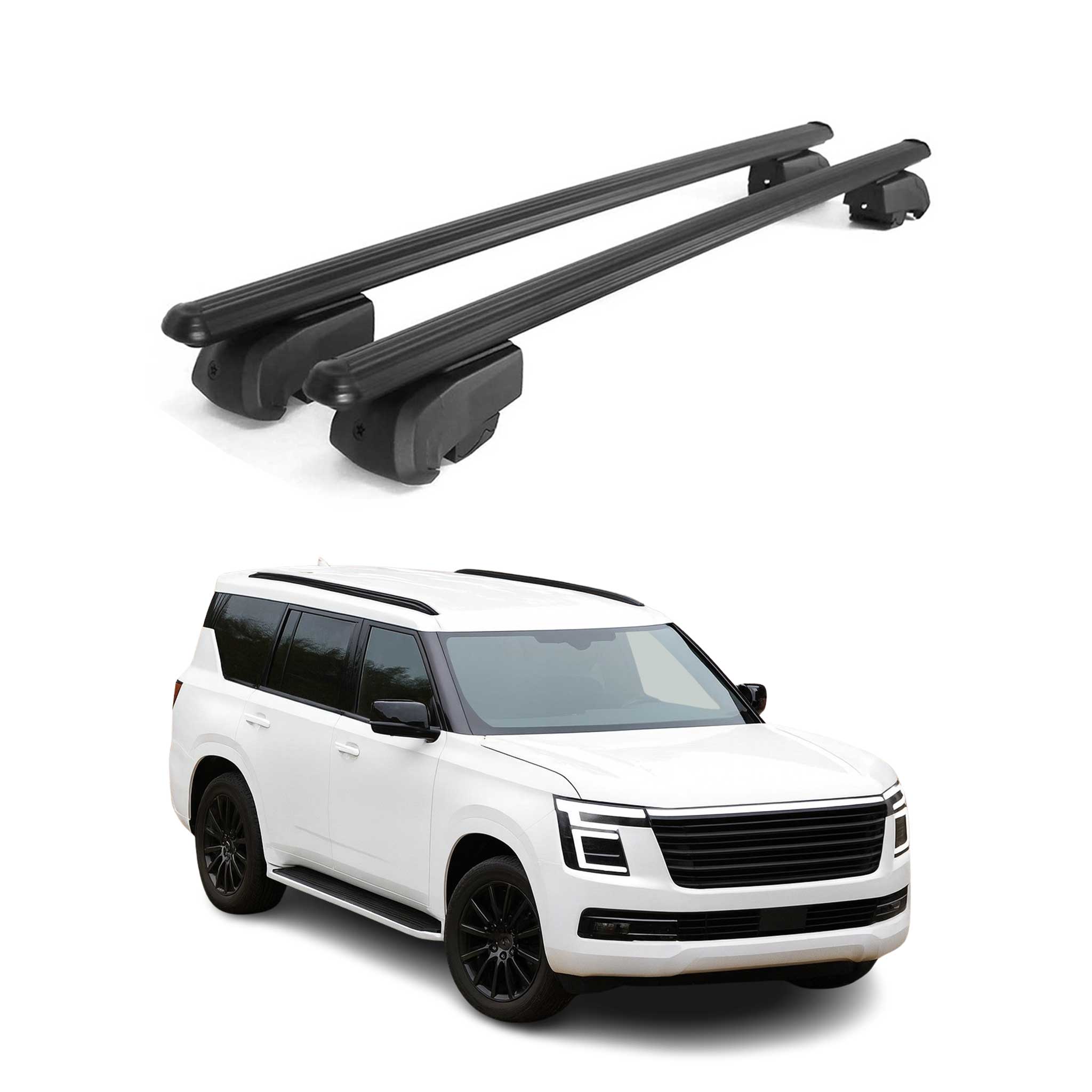 2025 Nissan Armada Roof Rack Cross Bars Luggage Carrier Alu Black 2x