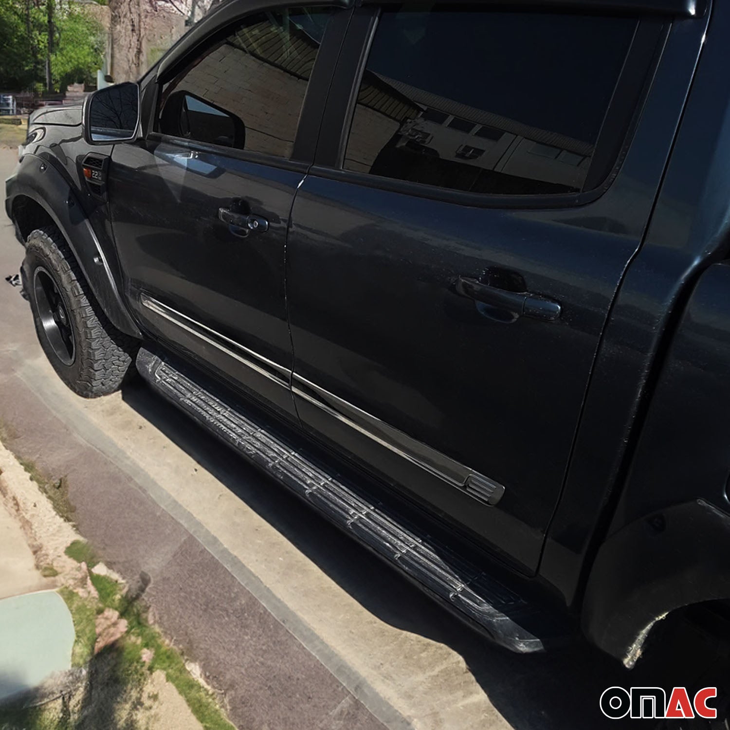 2019-2023 Ford Ranger Side Door Molding Trim Skirt Garnish Stainless Steel Silver 4Pcs