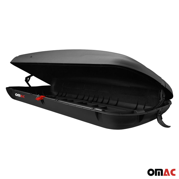 OMAC Car Rooftop Cargo Box Luggage Carrier 16.9 Cubic Feet Carbon Fiber Textured