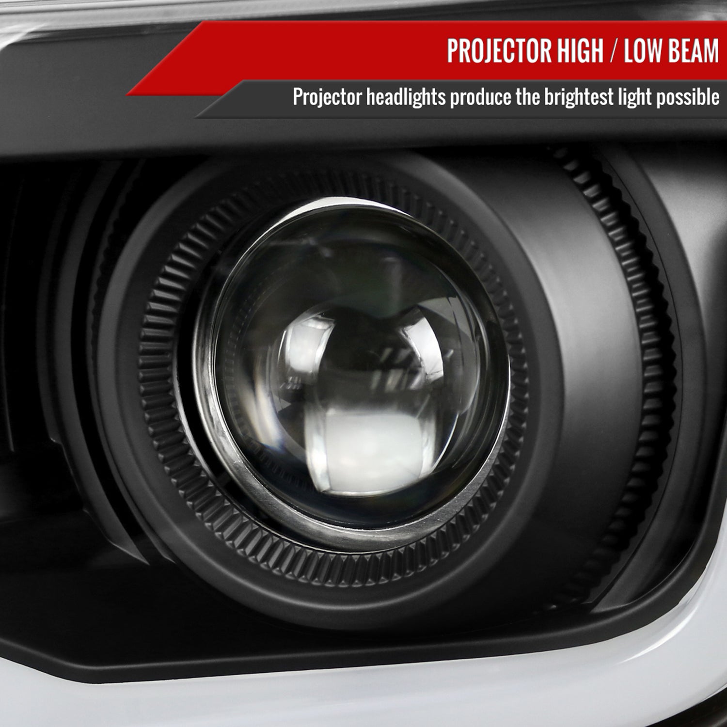 2010-2013 Chevy Camaro LED Bar Projector Headlights Matte Black/Clear Lens