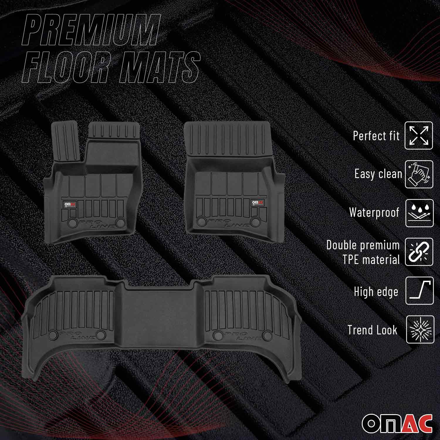 2020-2025 Land Rover Defender Premium Floor Mats Liners Full Set All Weather Heavy Duty