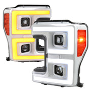 2017-2019 Ford F-250/350/450/550 LED C-Bar Headlights Signal White Housing