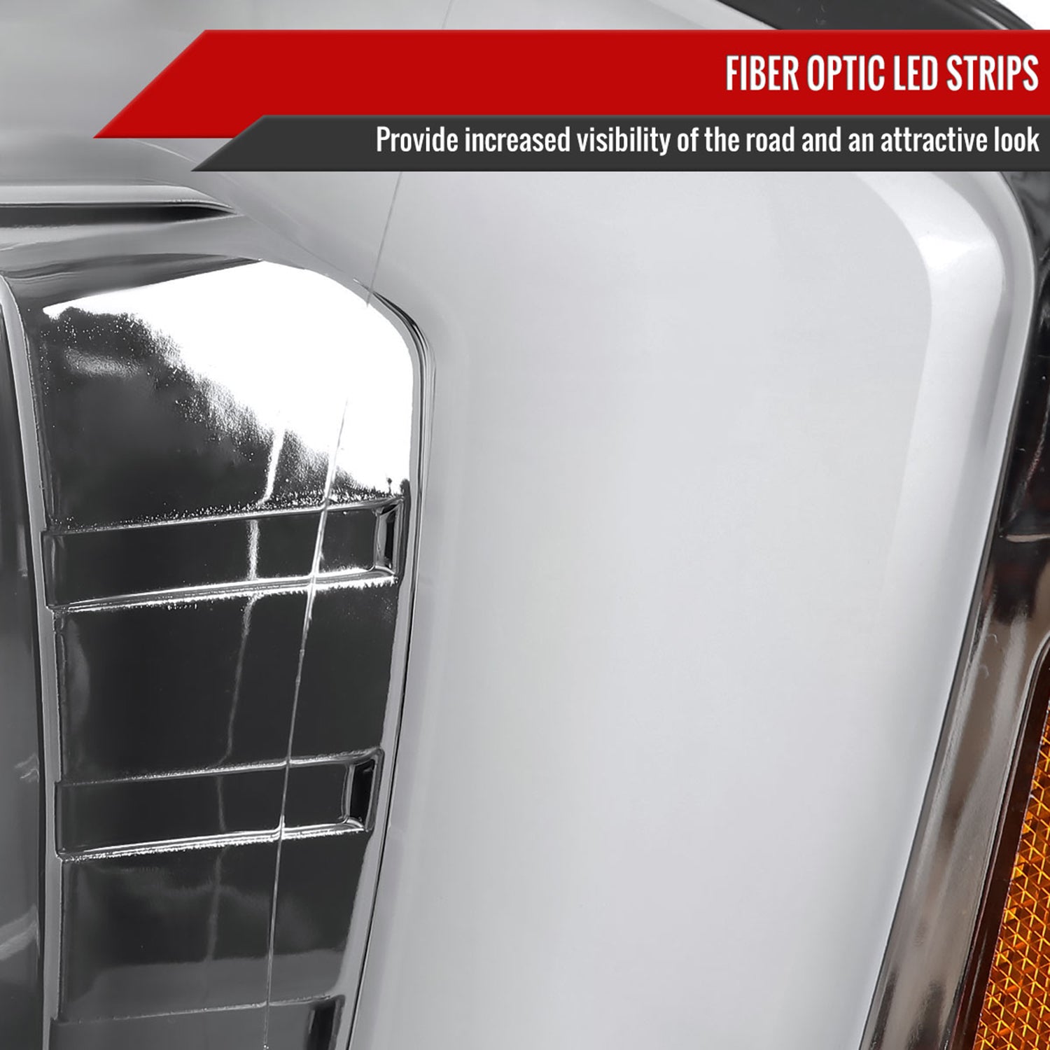 2007-2013 GMC Sierra 1500 1500HD 2500HD 3500HD LED C-Bar Headlights Chrome