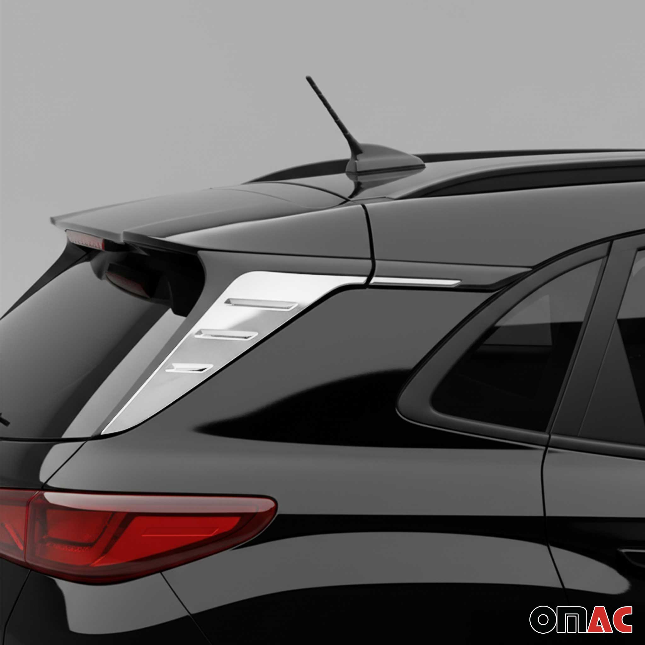 2018-2023 Hyundai Kona Trunk Wing Side Trim Silver Stainless Steel 4 Pcs