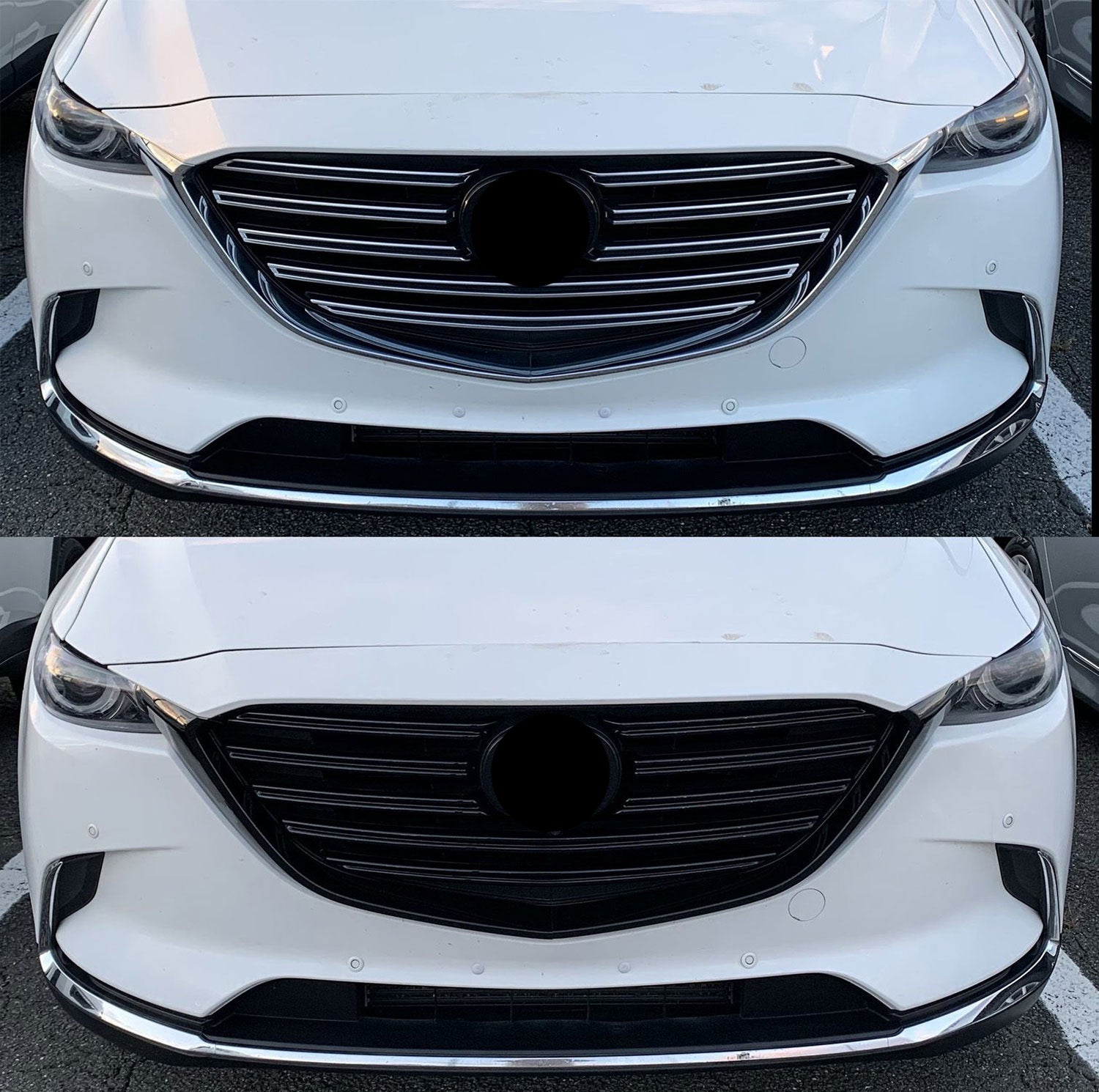 2016-2023 Mazda CX-9 Grille Overlay Gloss Black 10Pcs ABS Plastic