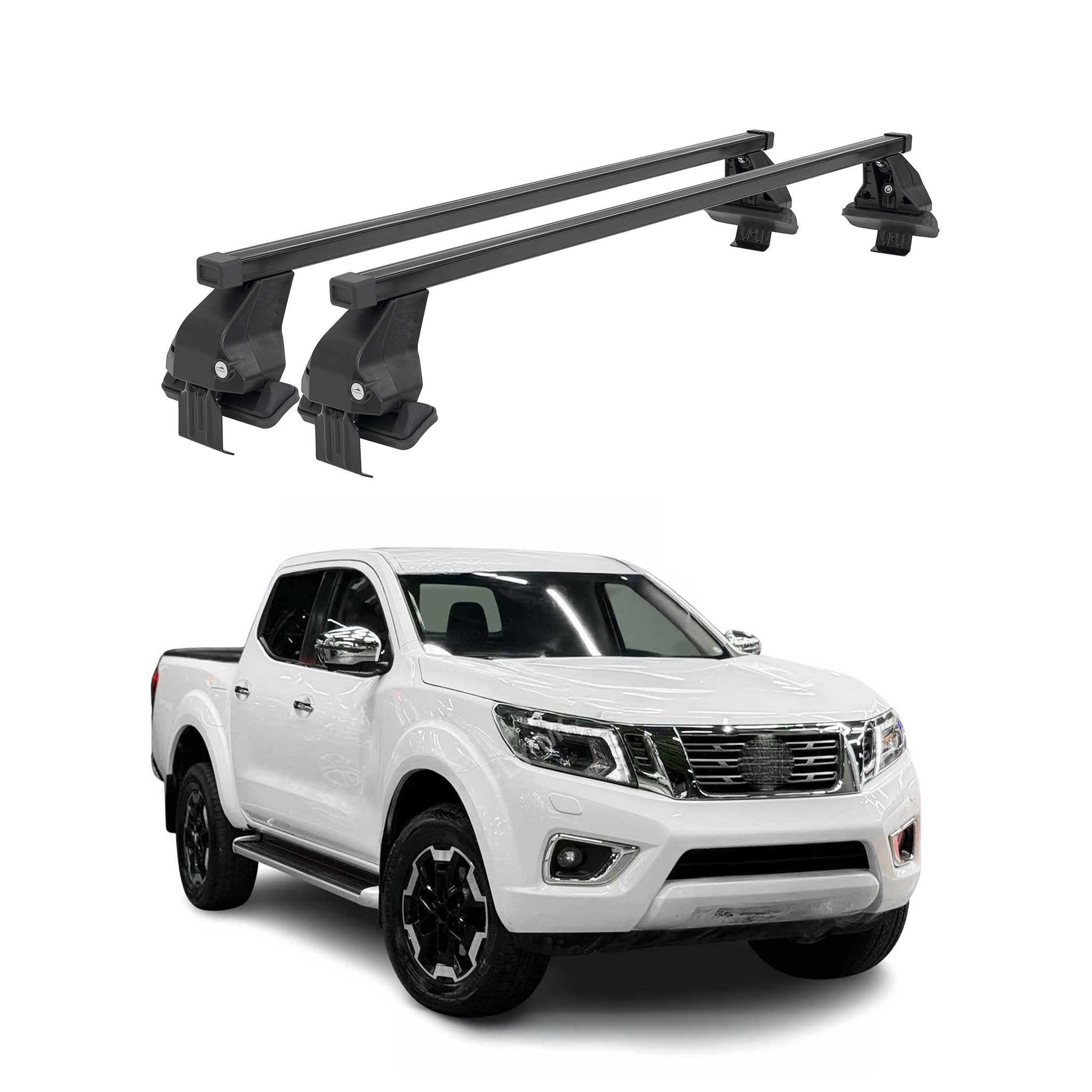2016-2020 Nissan NP300 Navara Roof Rack Cross Bars Black
