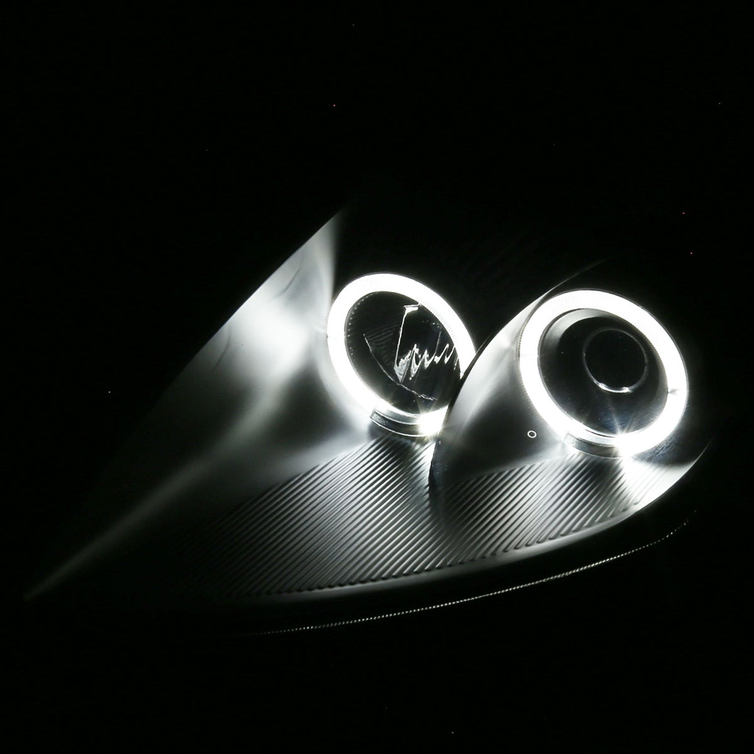 2000-2005 Mitsubishi Eclipse Dual Halo Projector Headlights Matte Black/Clear